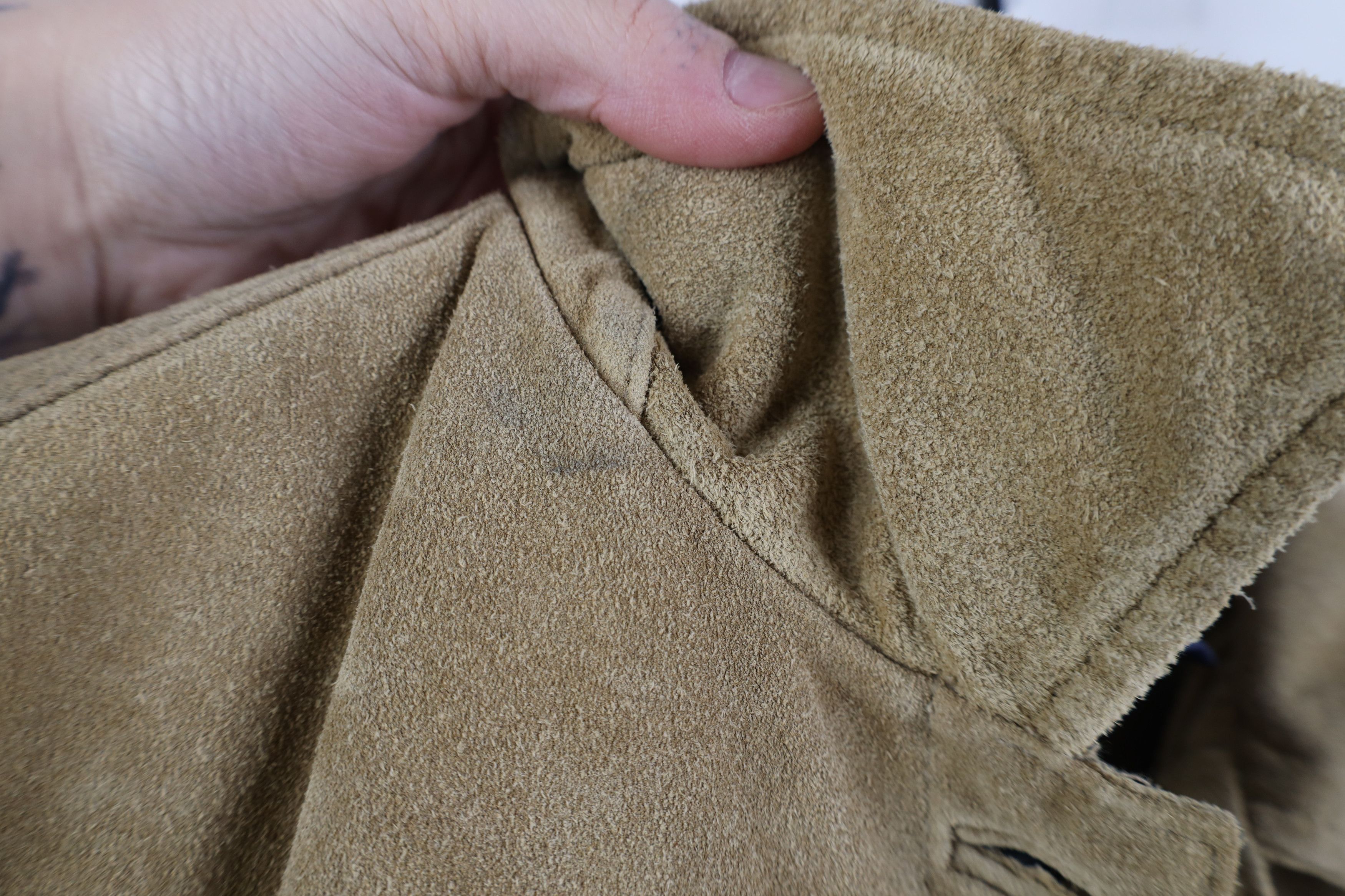 Gap Vintage 90s Y2K Gap Babydoll Leather Trucker Jacket Beige Size XS / US 0-2 / IT 36-38 - 5 Thumbnail