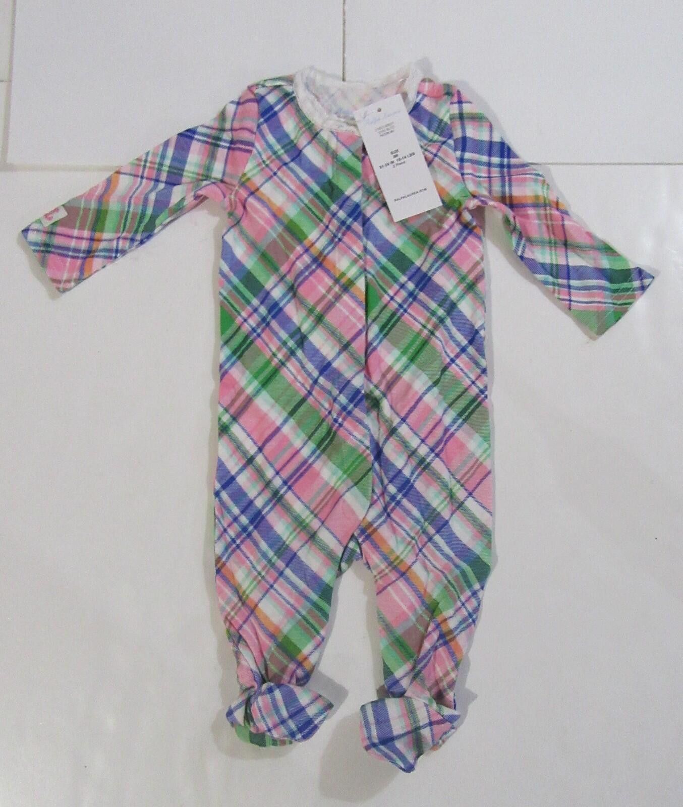 Polo Ralph Lauren Ralph Lauren Baby Girls One Pc Cotton Madras Pajamas 6M Size ONE SIZE - 2 Thumbnail