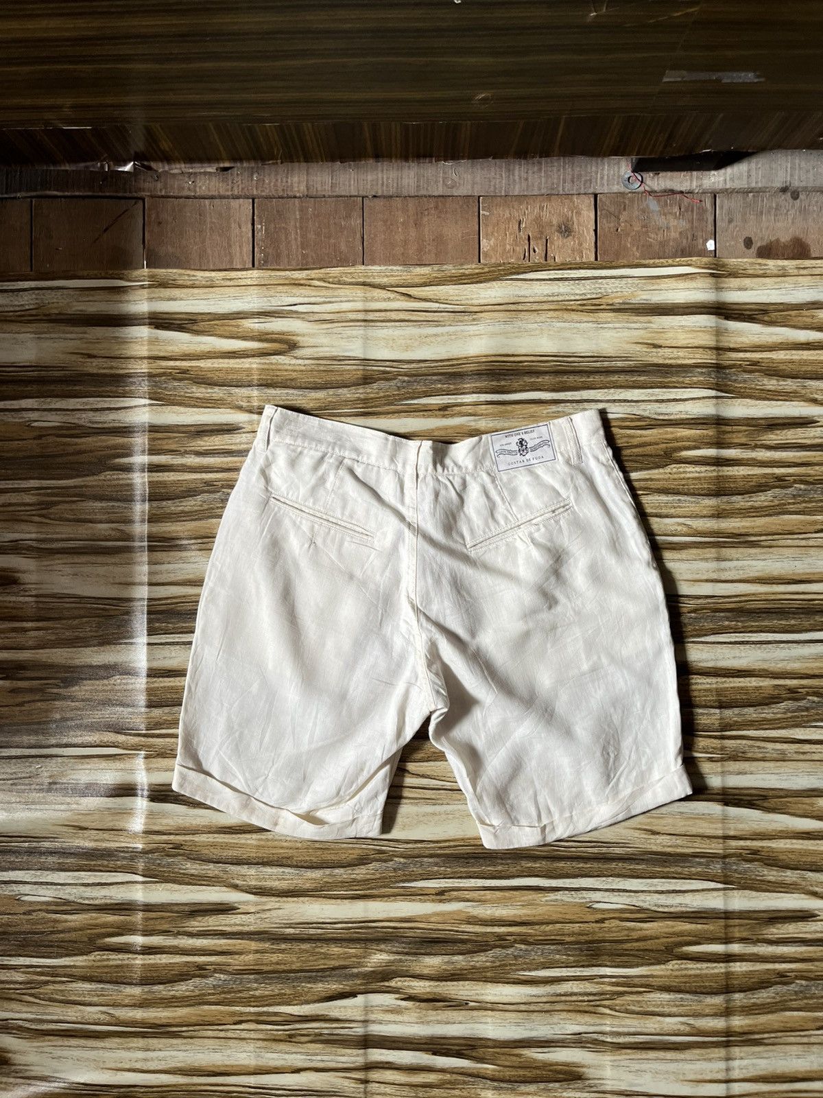 GOSTAR DE FUGA 🇯🇵Linen Shorts Casual Pant in White Size US 33 - 6 Thumbnail