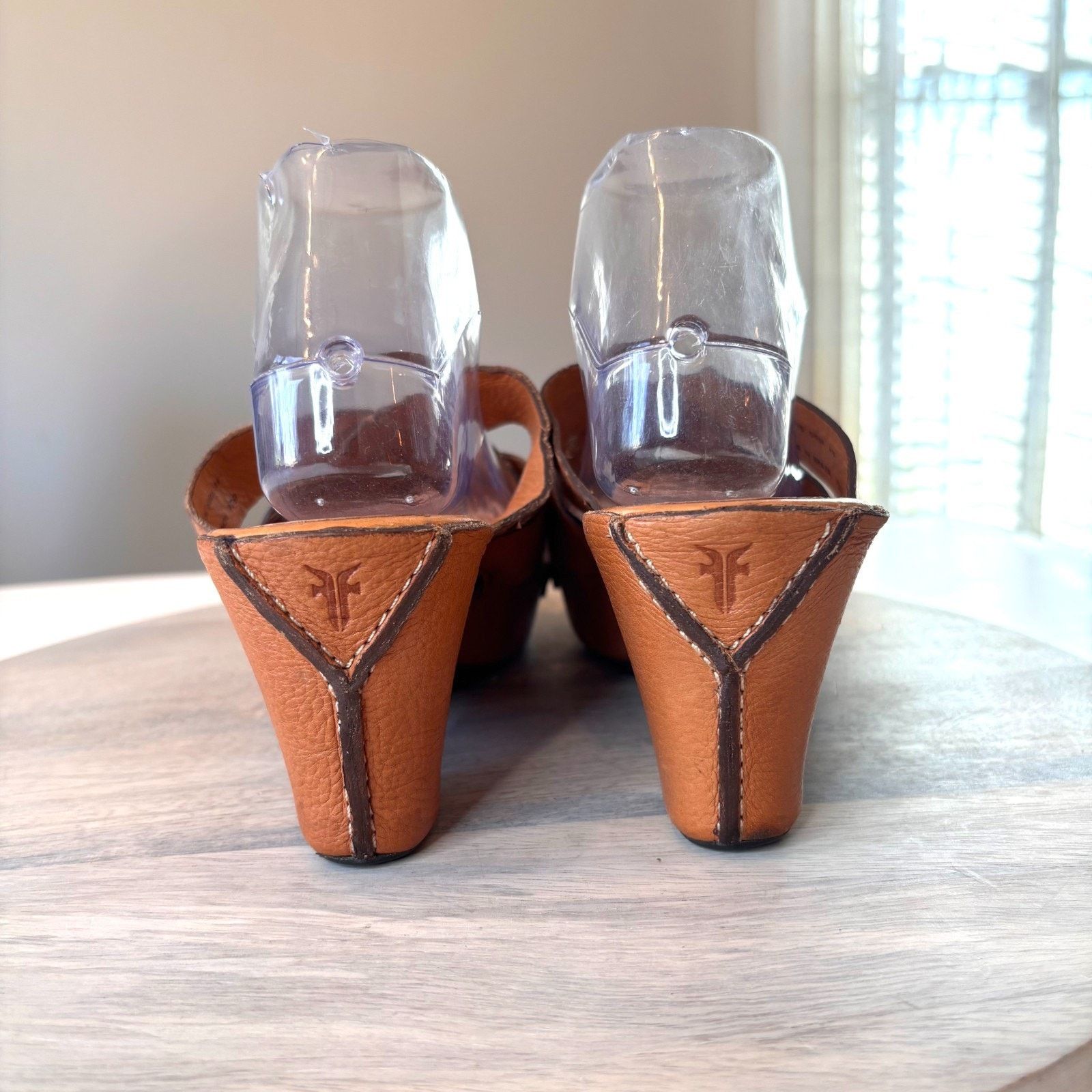 Frye Frye Brown Leather Sandals Mule Studded Heel Women's 10B 10 Size US 10 / IT 40 - 7 Thumbnail