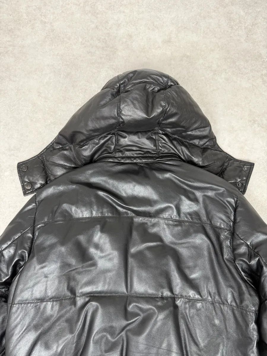 Prada 2000s Prada Hooded Black Leather Bomber Puffer Jacket Size US M / EU 48-50 / 2 - 6 Thumbnail
