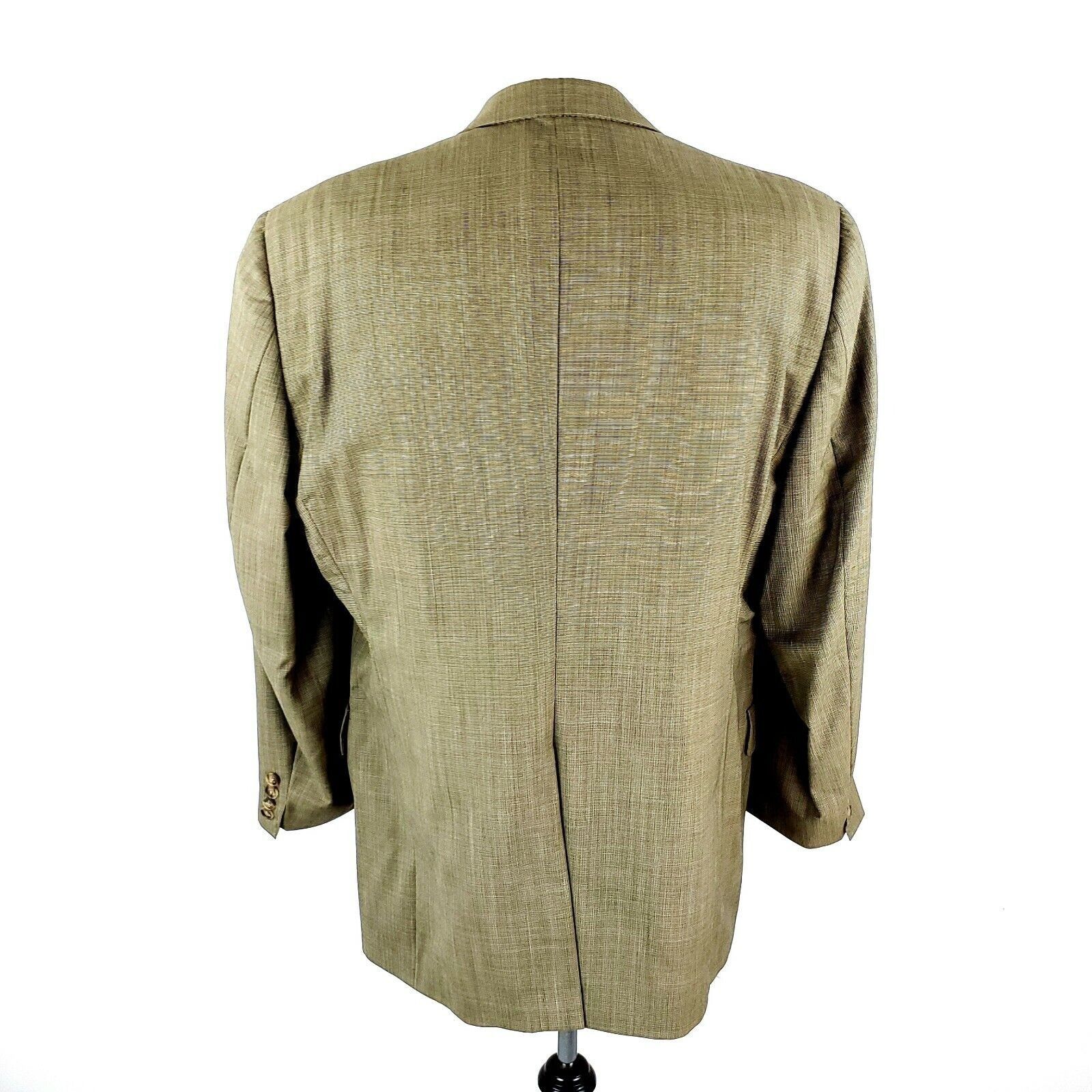 Hart Schaffner Marx Hart Schaffner Marx Wool 2 Button Blazer 42L Tan Nailshead S Size 42L - 6 Thumbnail