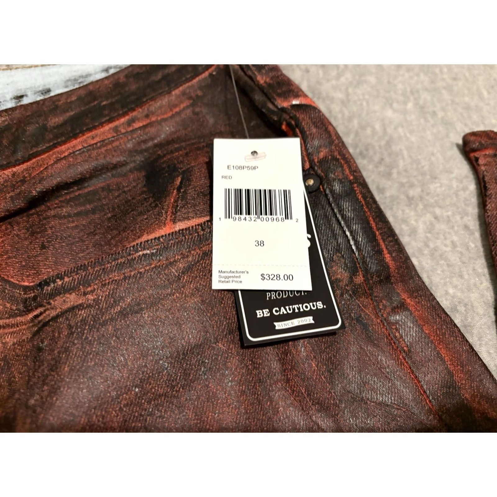 Prps PRPS Demon Straight Jeans Red 38x34 Mens Sz 38 NWT Size US 38 / EU 54 - 2 Thumbnail