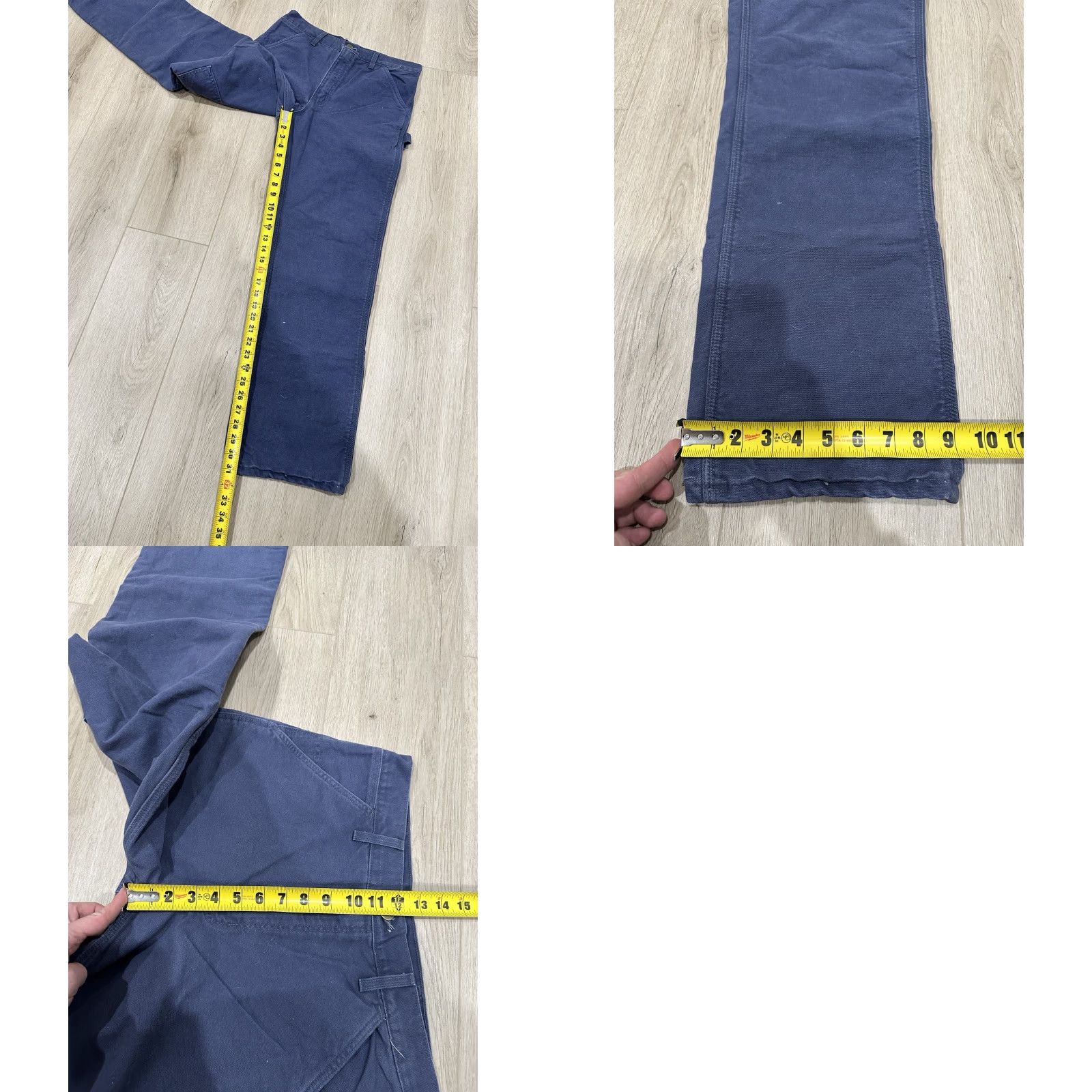 Carhartt Carhartt Washed Duck Dungaree Flannel Lined Work Pants B111 PTL Blue Mens 32x31 Size US 32 / EU 48 - 9 Thumbnail