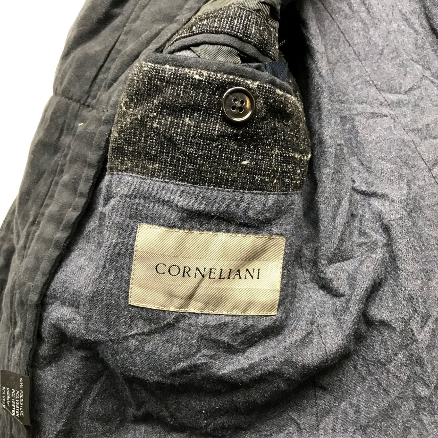 Corneliani Corneliani Blazer Coat Jacket Lined Wool Navy XL Long Sleeve Button Pockets Men Blazer Coat 52 Size US XL / EU 56 / 4 - 4 Thumbnail