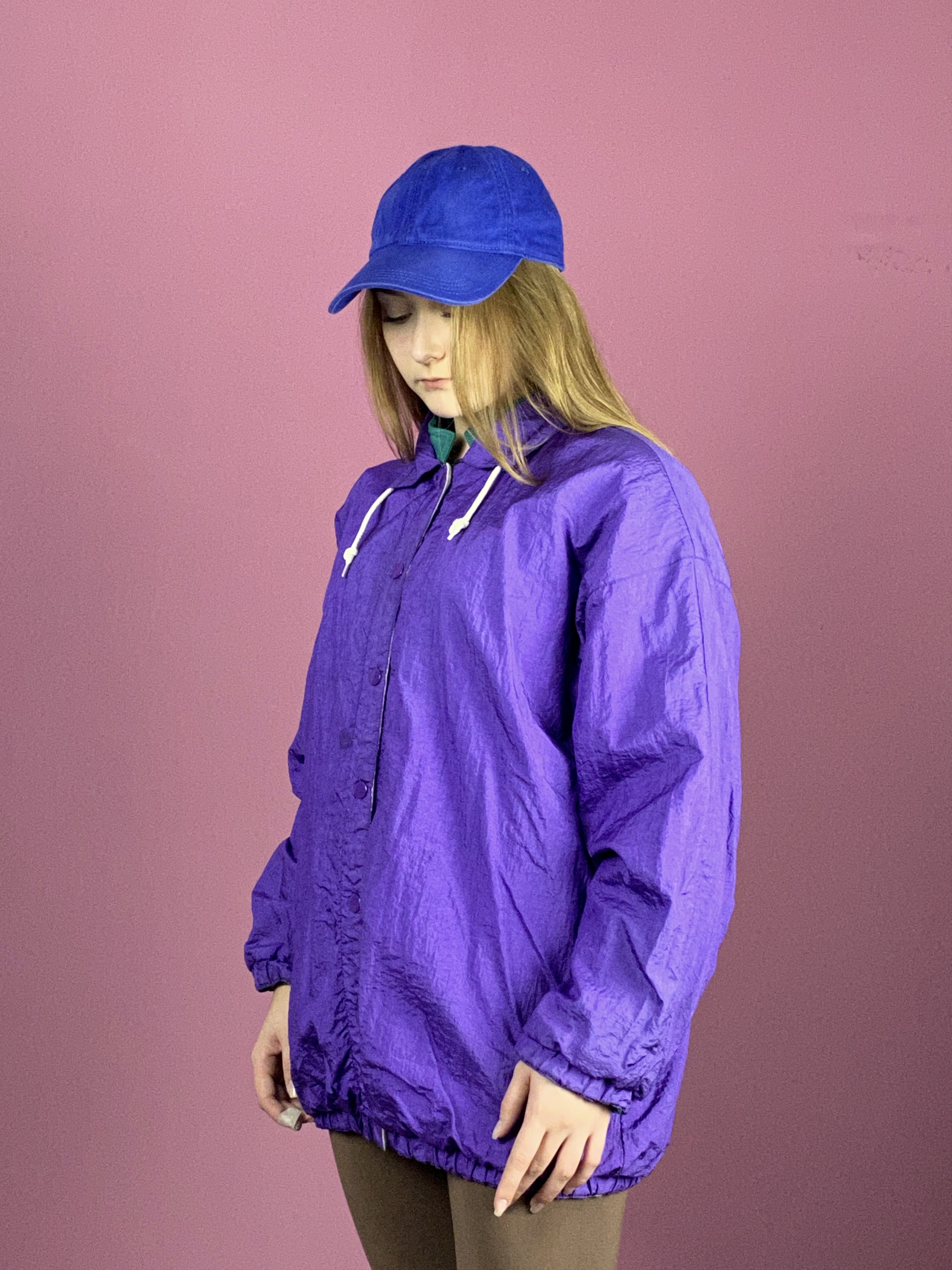 Vintage 90s Vintage Women's Windbreaker Jacket - M Size M / US 6-8 / IT 42-44 - 2 Thumbnail