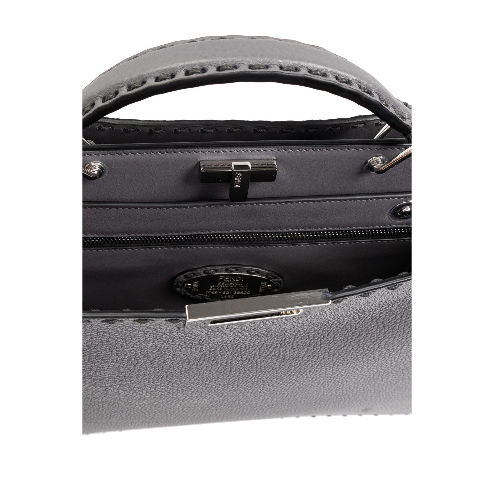 Fendi FENDI Peekaboo ISeeU Gray Top Handle Bag New & Authentic Size ONE SIZE - 4 Thumbnail