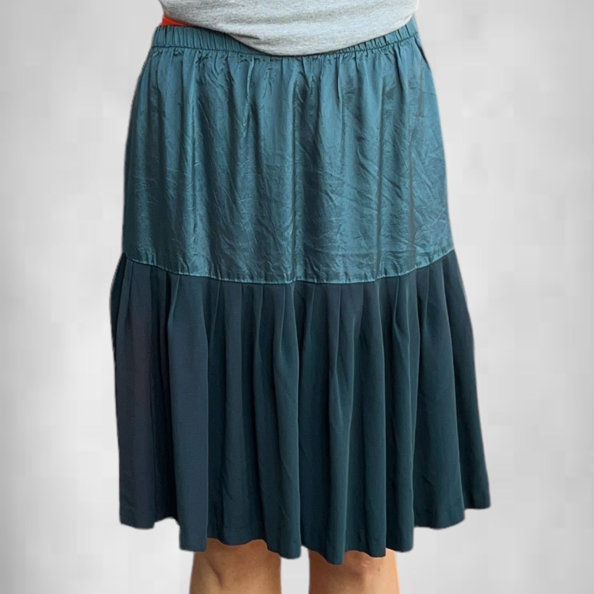 Vintage Vintage Emerald Pleated Skirt Size 32" / US 10 / IT 46 - 1 Thumbnail