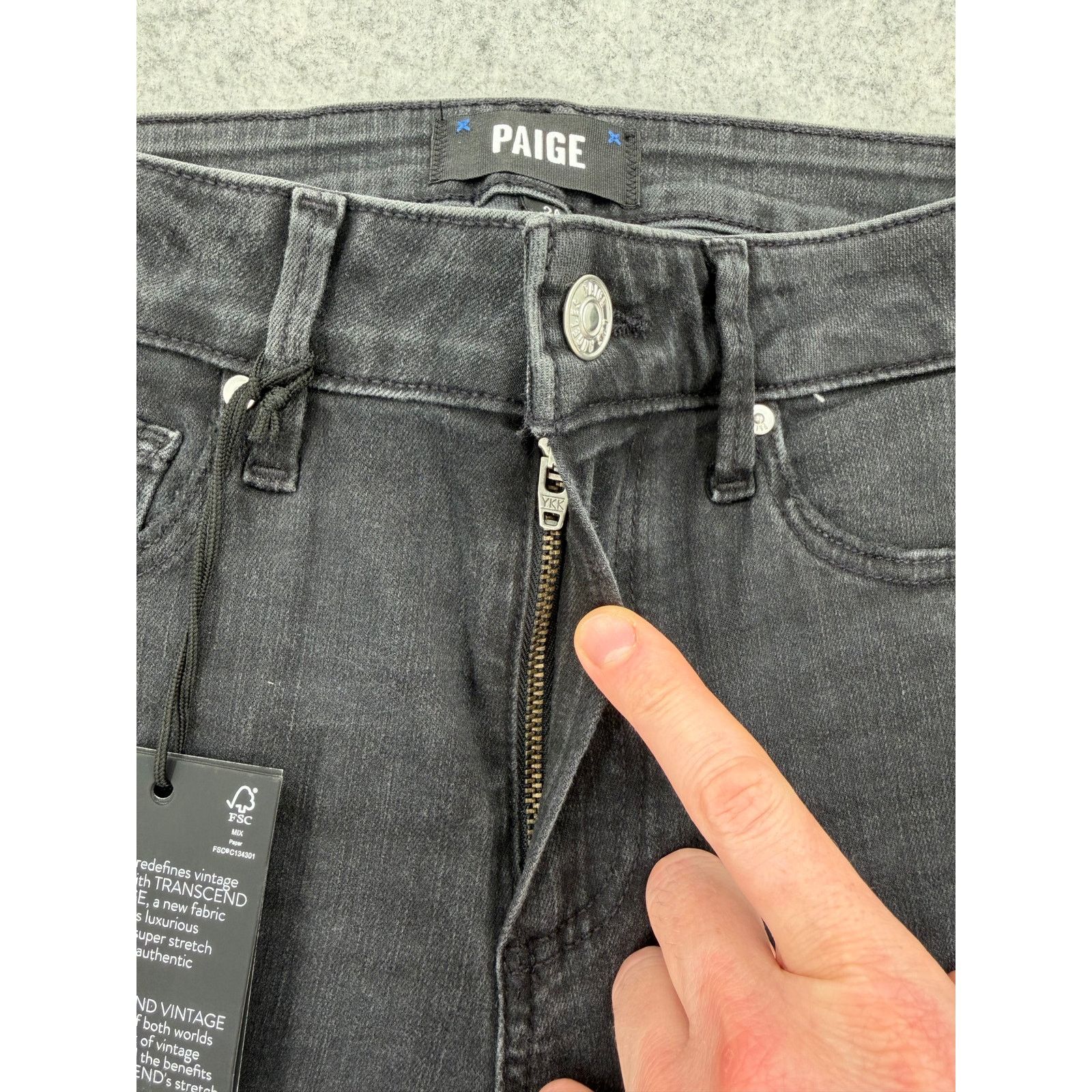 Paige NWT Paige Cindy Transcend Destructed High Rise Straight Jean Size 24" / US 00 / IT 34 - 4 Thumbnail