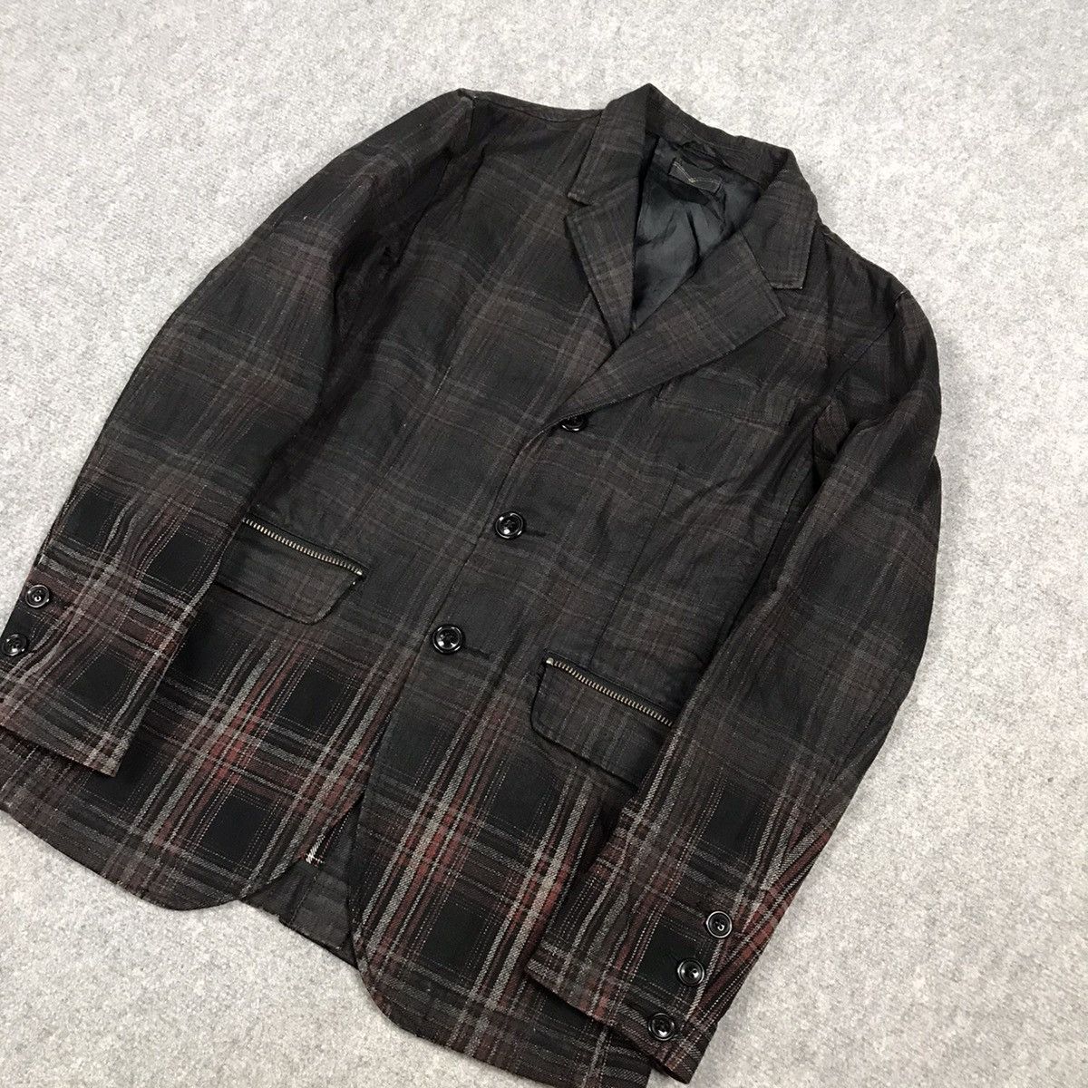 If Six Was Nine × Japanese Brand × Levi's Vintage Clothing LEVIS FLANNEL BLACK PUNK JAPAN STYLE BLAZER COAT JACKET Size US M / EU 48-50 / 2 - 3 Thumbnail