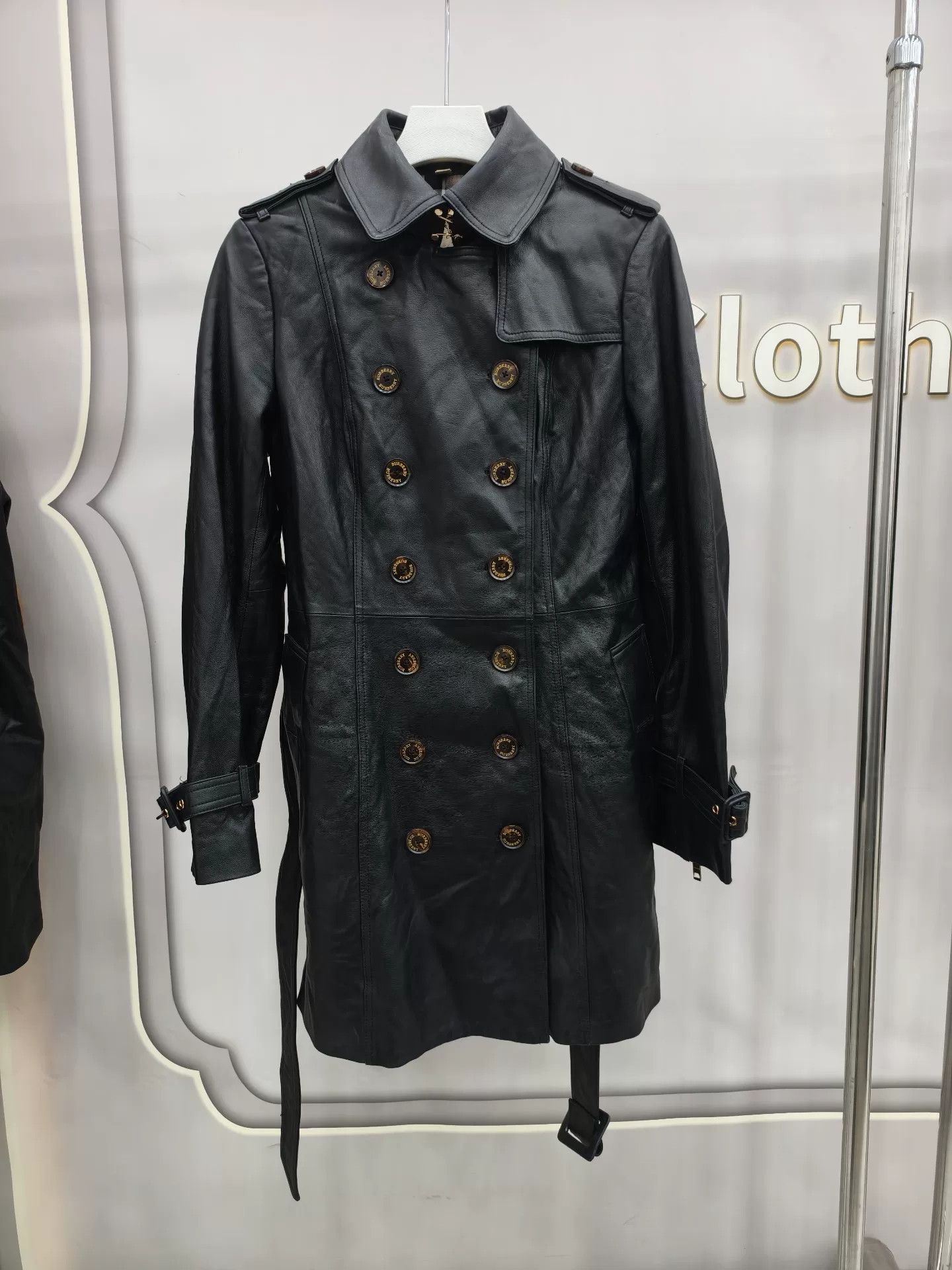 Burberry Burberry Black Lambskin Double-Breasted Trench Size M / US 6-8 / IT 42-44 - 1 Thumbnail