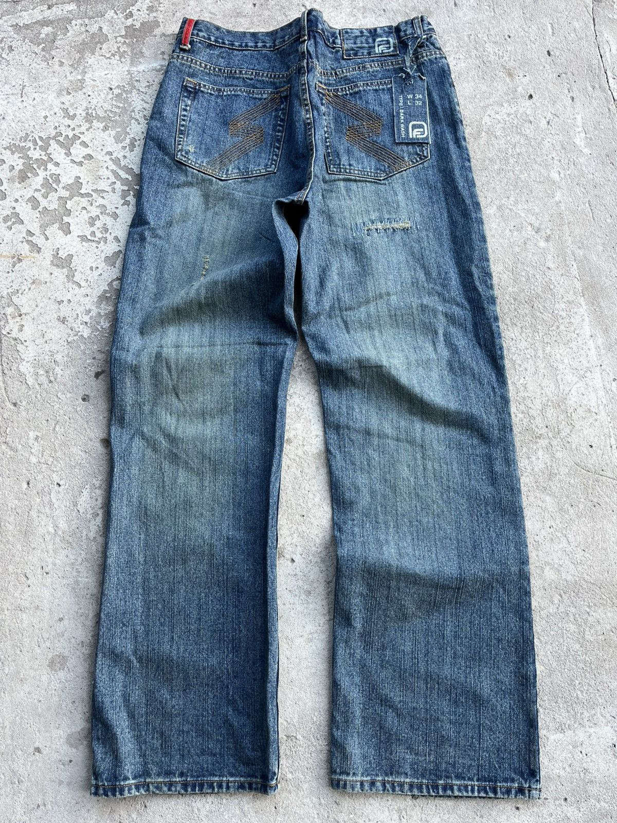 If Six Was Nine × Japanese Brand × Le Grande Bleu (L.G.B.) Vintage Faded Distressed Rick Owens Style Y2K Jeans Denim Size US 34 / EU 50 - 2 Thumbnail