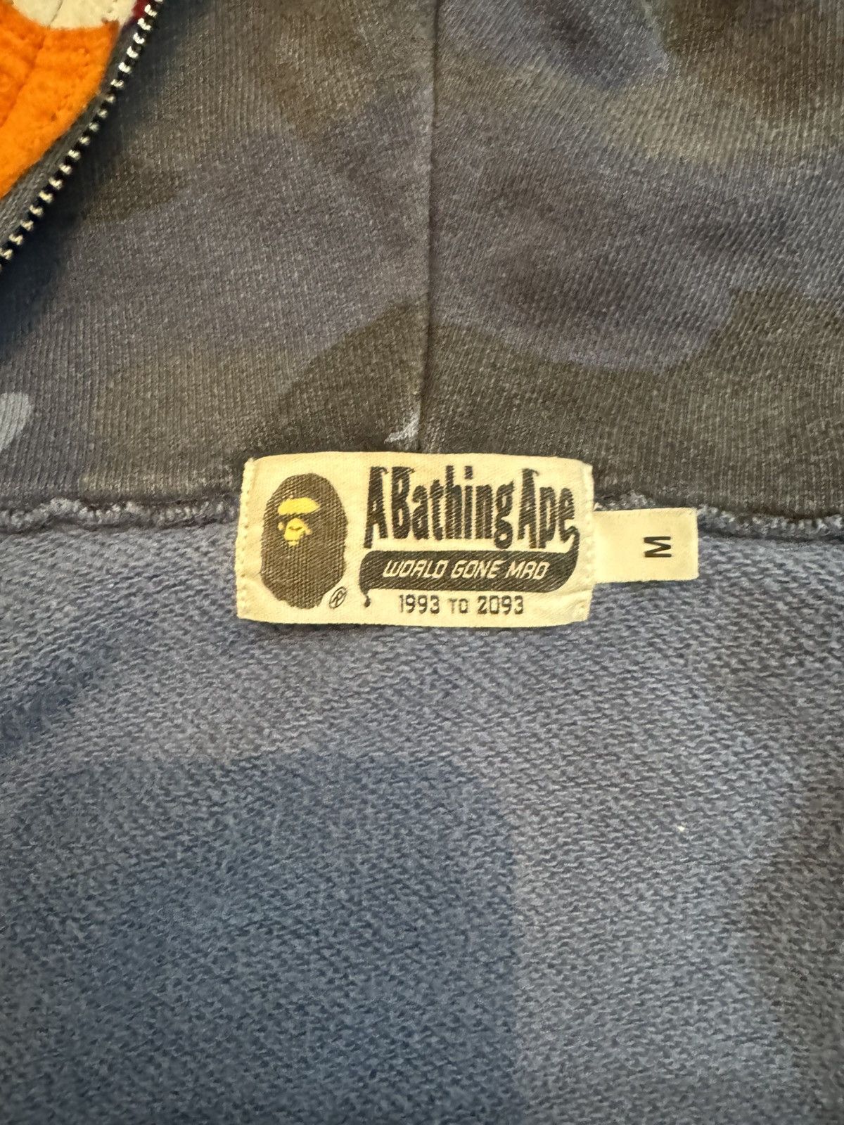 Bape Bape Blue Full Zip Up Hoodie with Camp Shark Head Size M Size US M / EU 48-50 / 2 - 5 Thumbnail