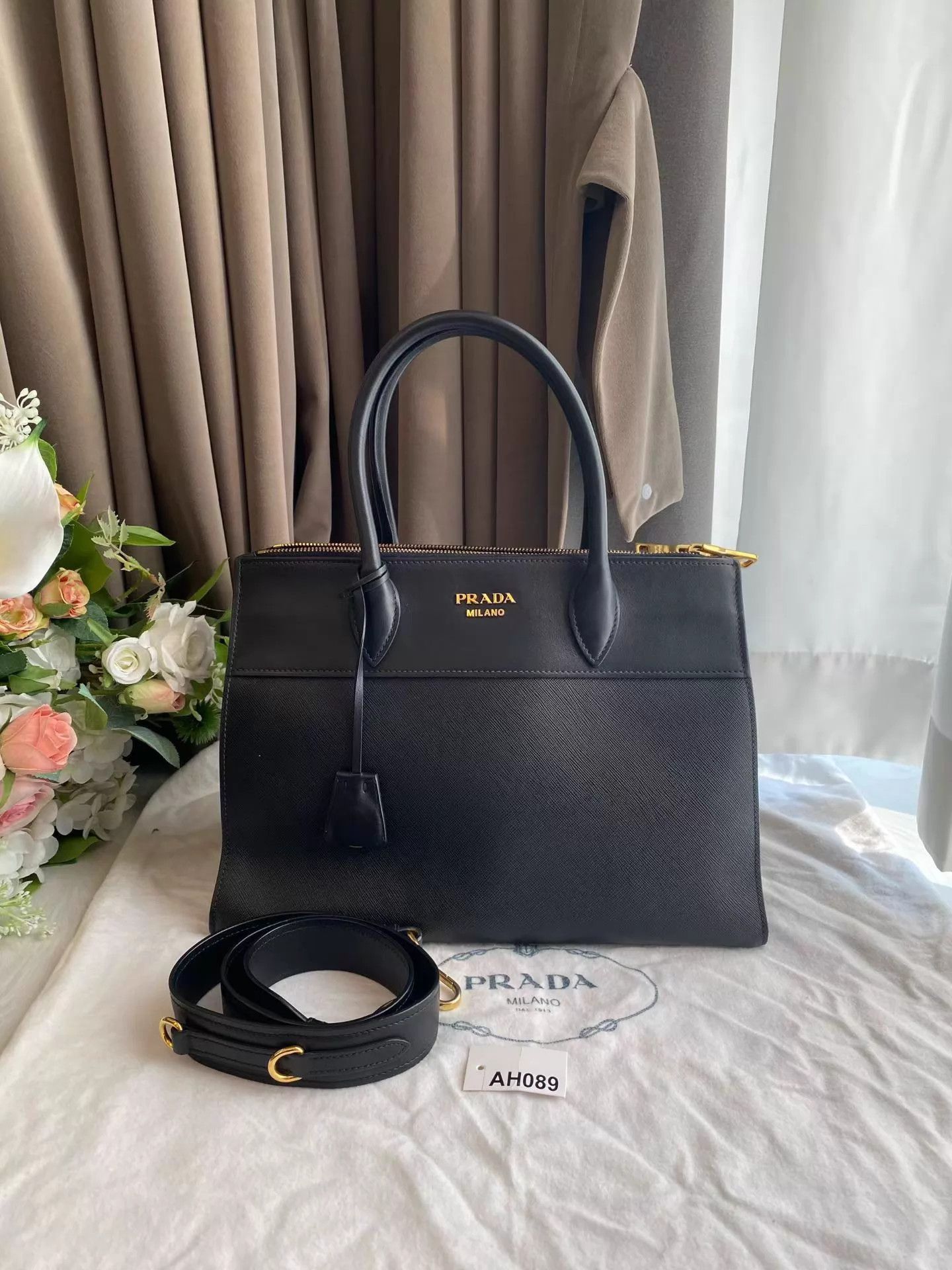 Prada Prada Saffiano Black Crossbody/Shoulder Bag AH089 Size ONE SIZE - 1 Thumbnail