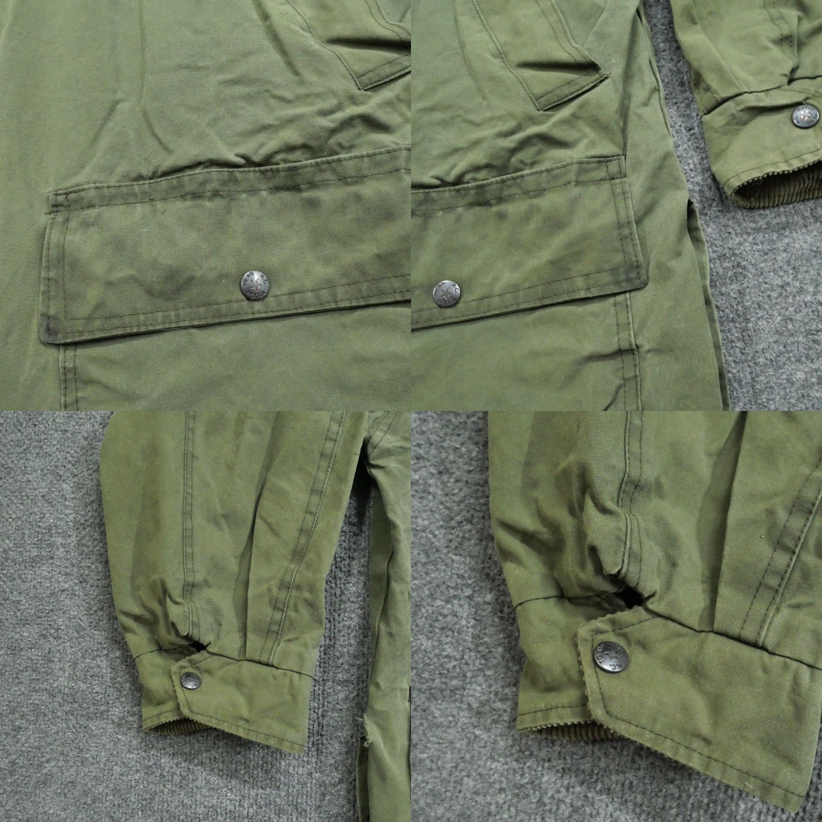 Vintage VINTAGE Wax Works Jacket Mens M Green Canvas Bomber Jacket Mid-Length Zip Lined 90s Grunge Western England Size US M / EU 48-50 / 2 - 8 Thumbnail