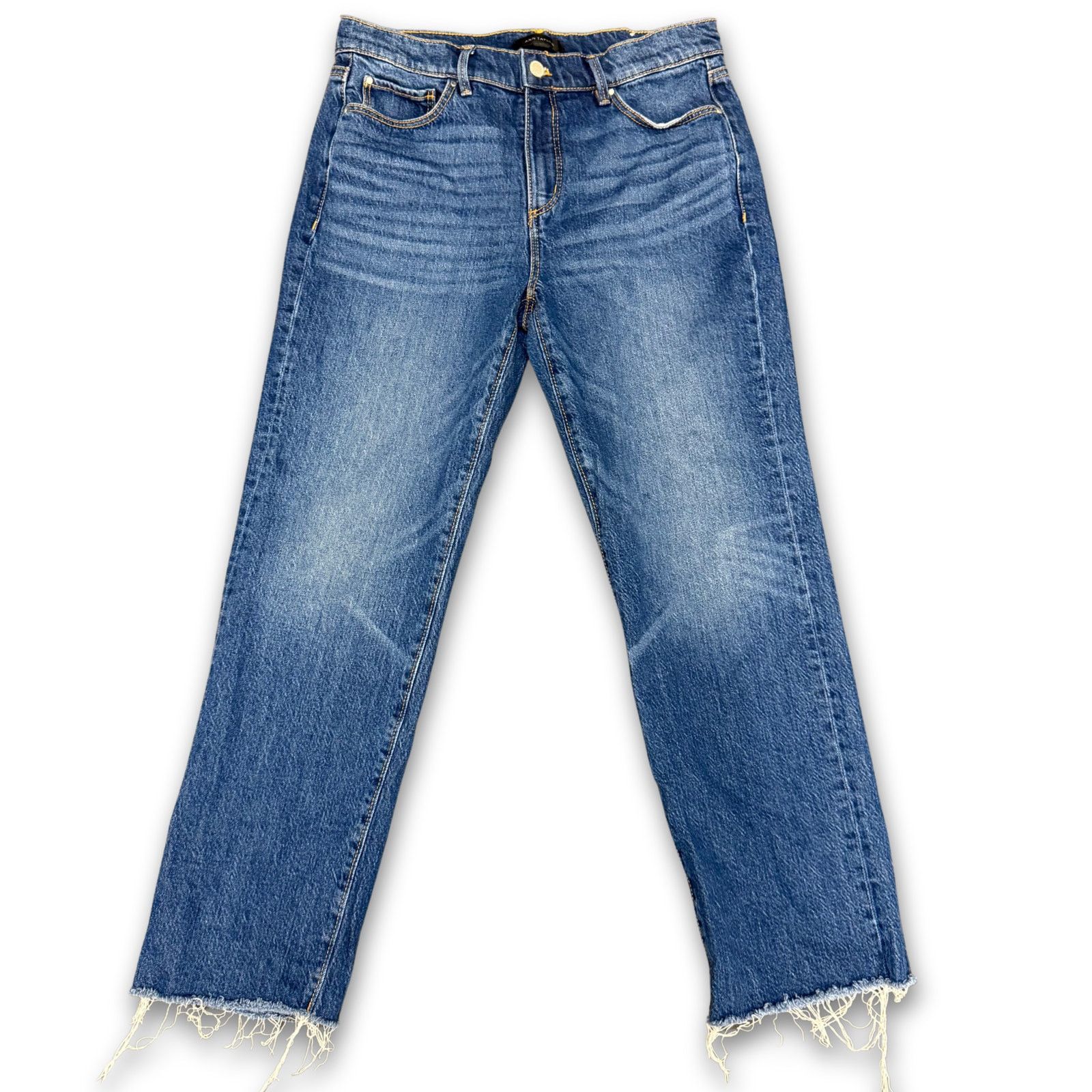 Ann Taylor Ann Taylor The Straight Mid Rise Jeans WIth Raw Hems | 2 Size 26" / US 2 / IT 38 - 1 Thumbnail