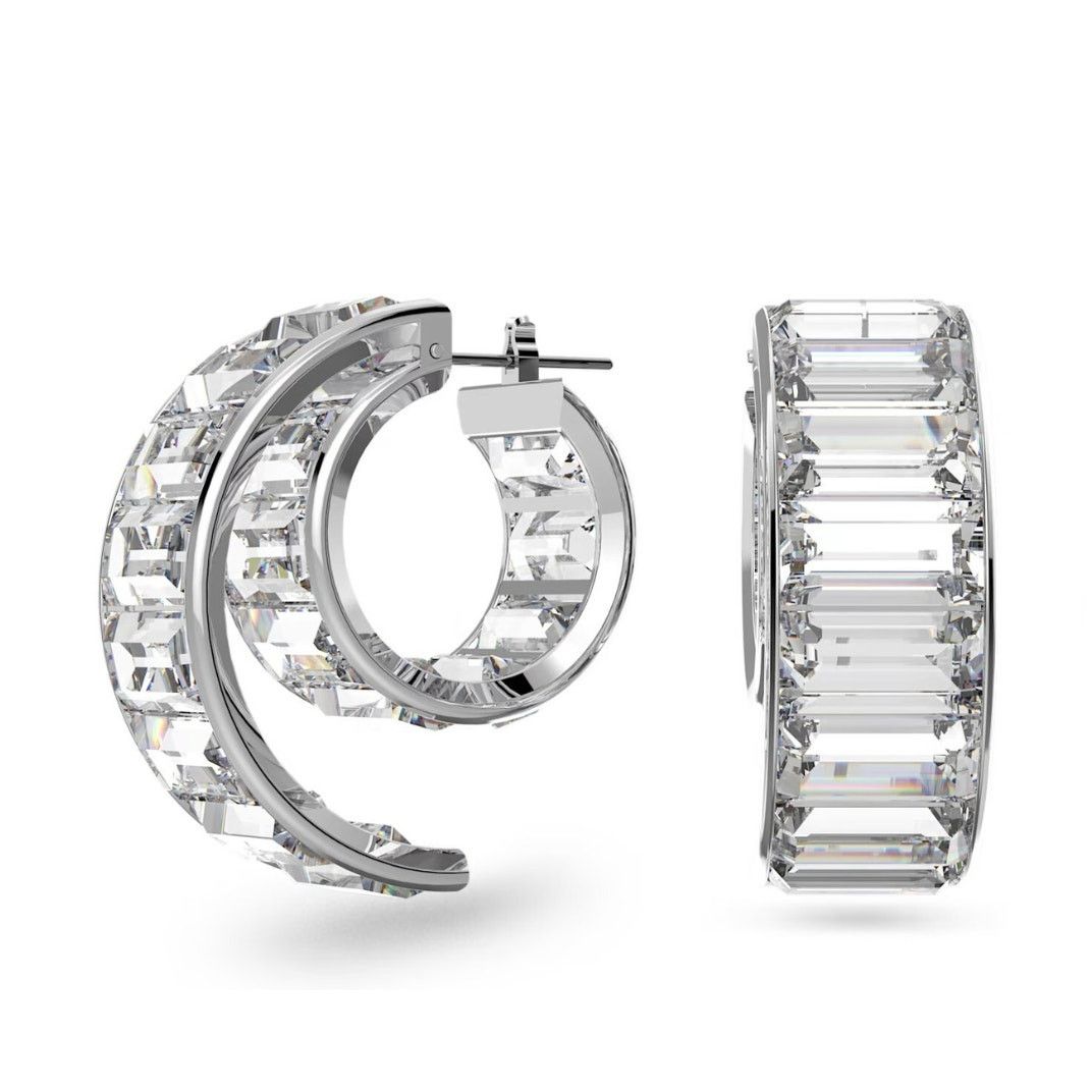 Swarovski Swarovski Matrix Hoop Earrings Baguette Cut Size ONE SIZE - 2 Thumbnail