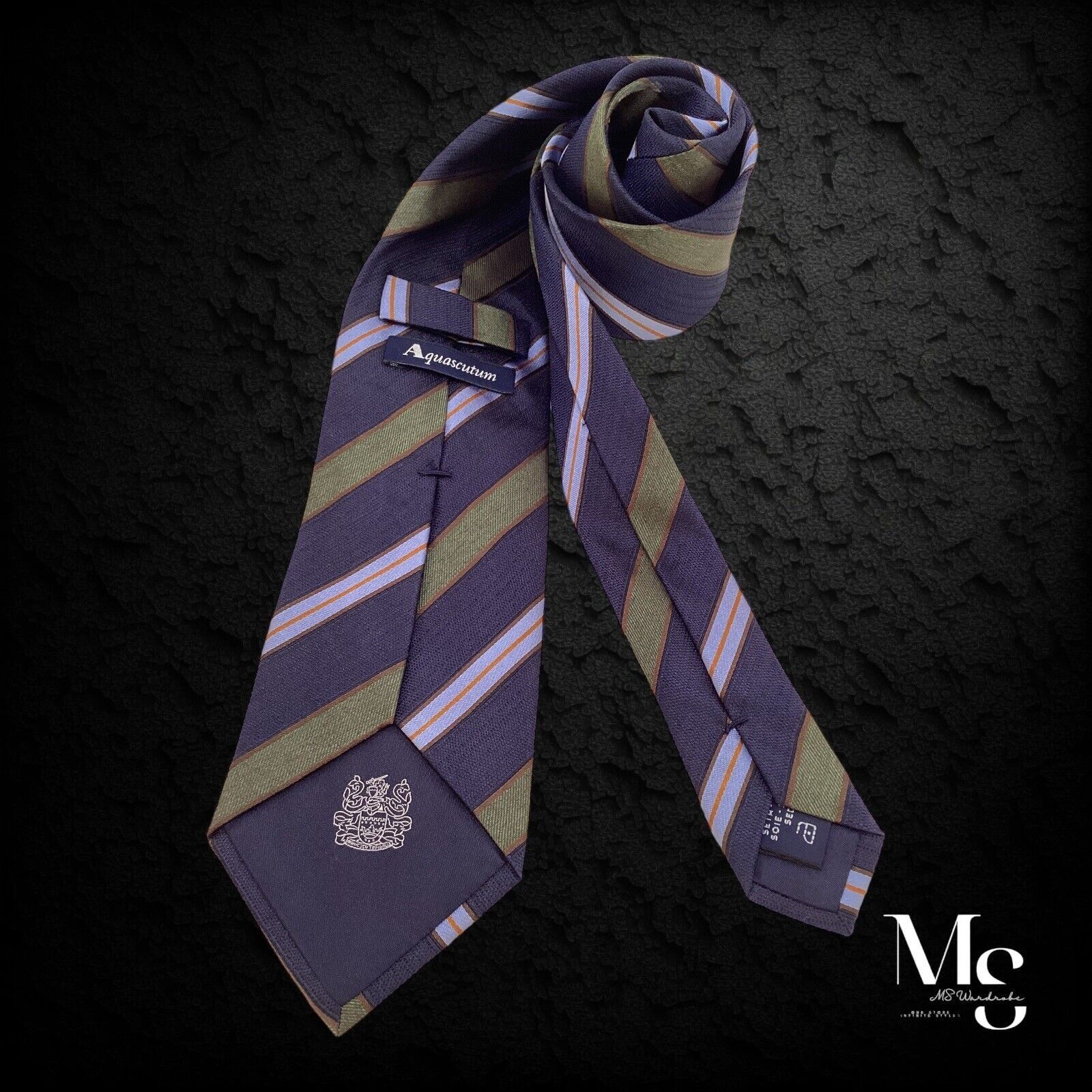 Aquascutum AQUASCUTUM Current Purple Striped Luxury Silk TieMade In Ita Size ONE SIZE - 2 Thumbnail
