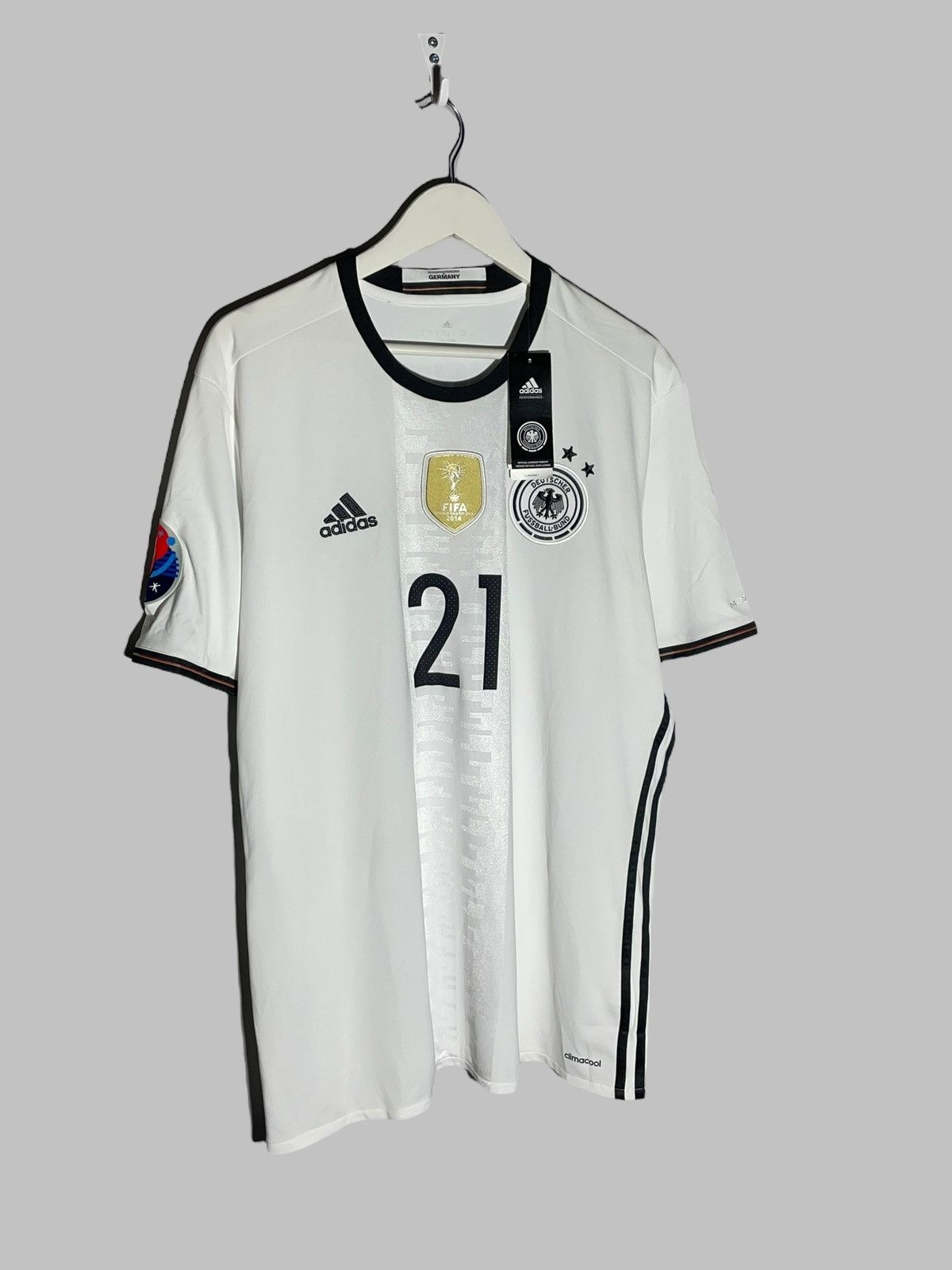 Adidas #21 Joshua Kimmich Germany 2016/17 Home Football Shirt Size US XL / EU 56 / 4 - 3 Thumbnail