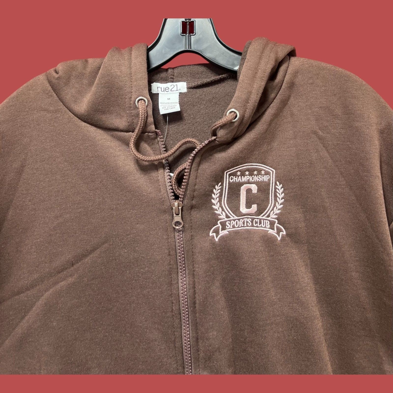 rue21 Rue 21 - Women's Long Sleeve Hooded Sweatshirt - Brown - Med Size M / US 6-8 / IT 42-44 - 9 Thumbnail