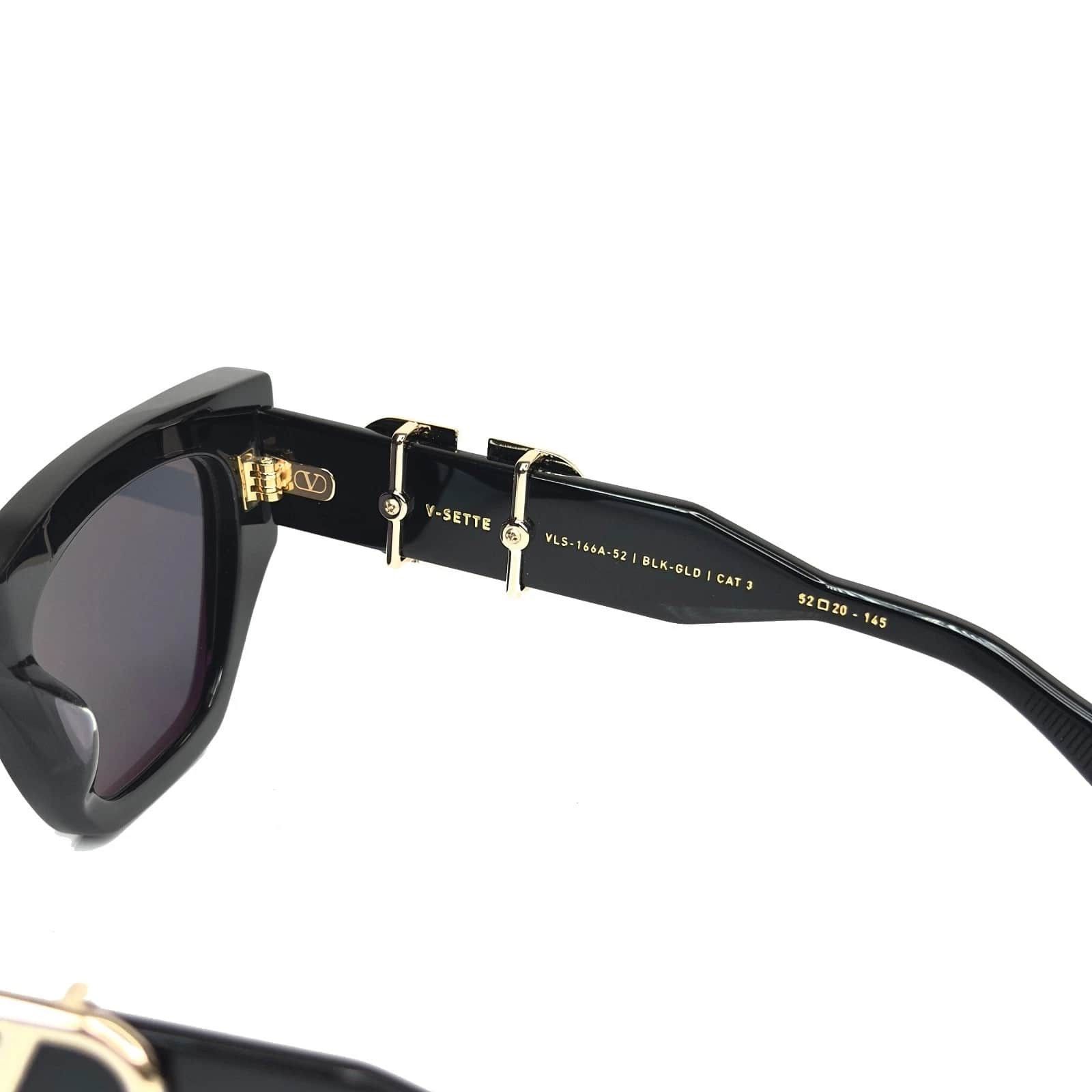 Valentino VALENTINO V-SETTE VLS166 Black VLS 166A Gold Logo Sunglasses Size ONE SIZE - 7 Thumbnail