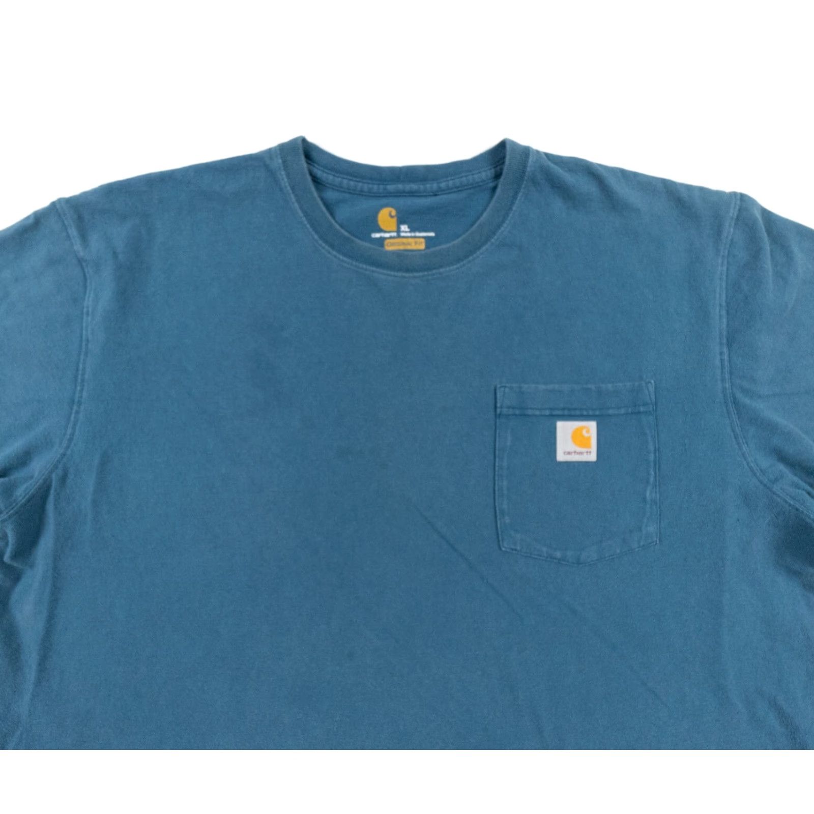 Carhartt Carhartt Blue Pocket Tee Shirt Adult XL Short Sleeve Crewneck Workwear Mens Size US XL / EU 56 / 4 - 2 Thumbnail