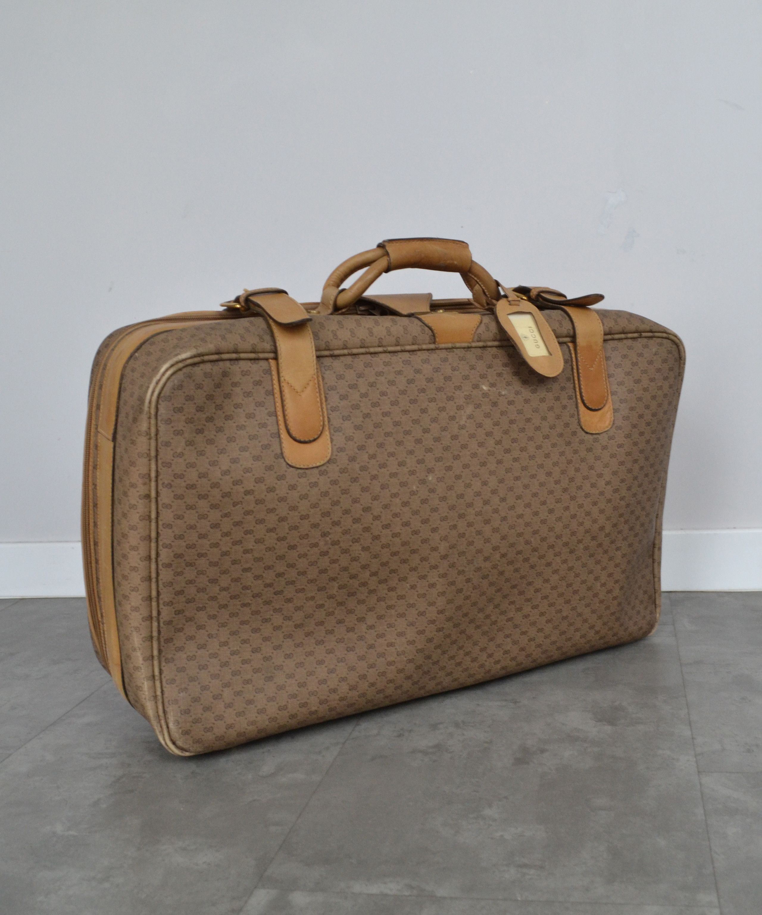Gucci GUCCI Luggage Bag Monogram GG Logo Suitcase Brown Leather Size ONE SIZE - 4 Thumbnail