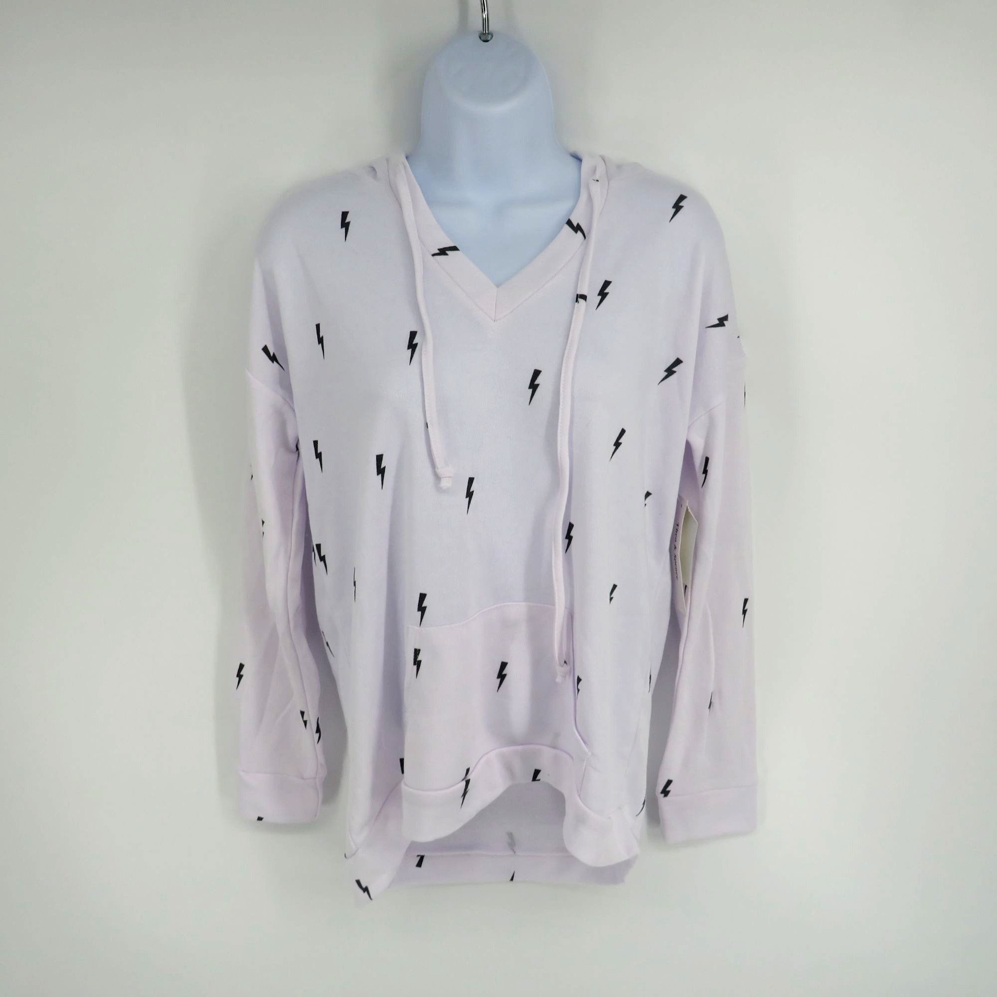 Other Theo & Spence Lightning Bolt Print White Hoodie Sweatshirt S Size S / US 4 / IT 40 - 1 Thumbnail