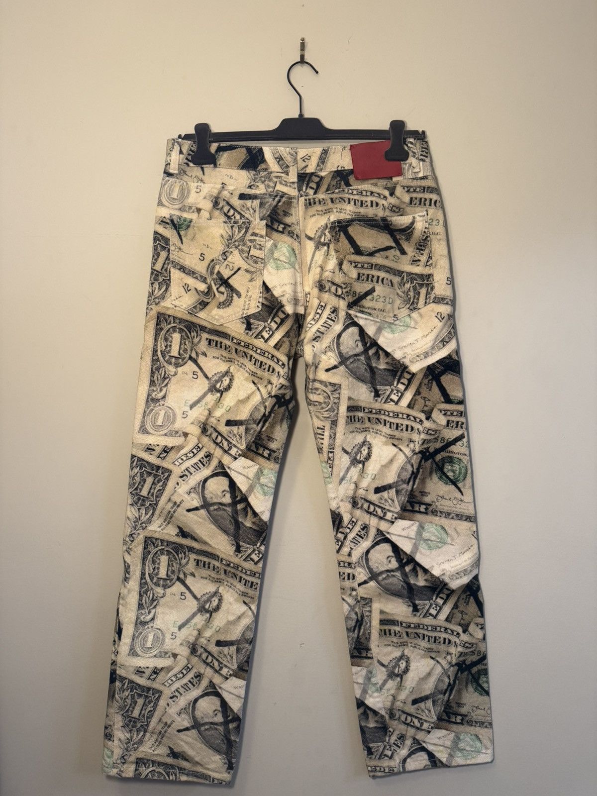 424 424 dollar bill print straight jeans Size US 33 - 2 Thumbnail