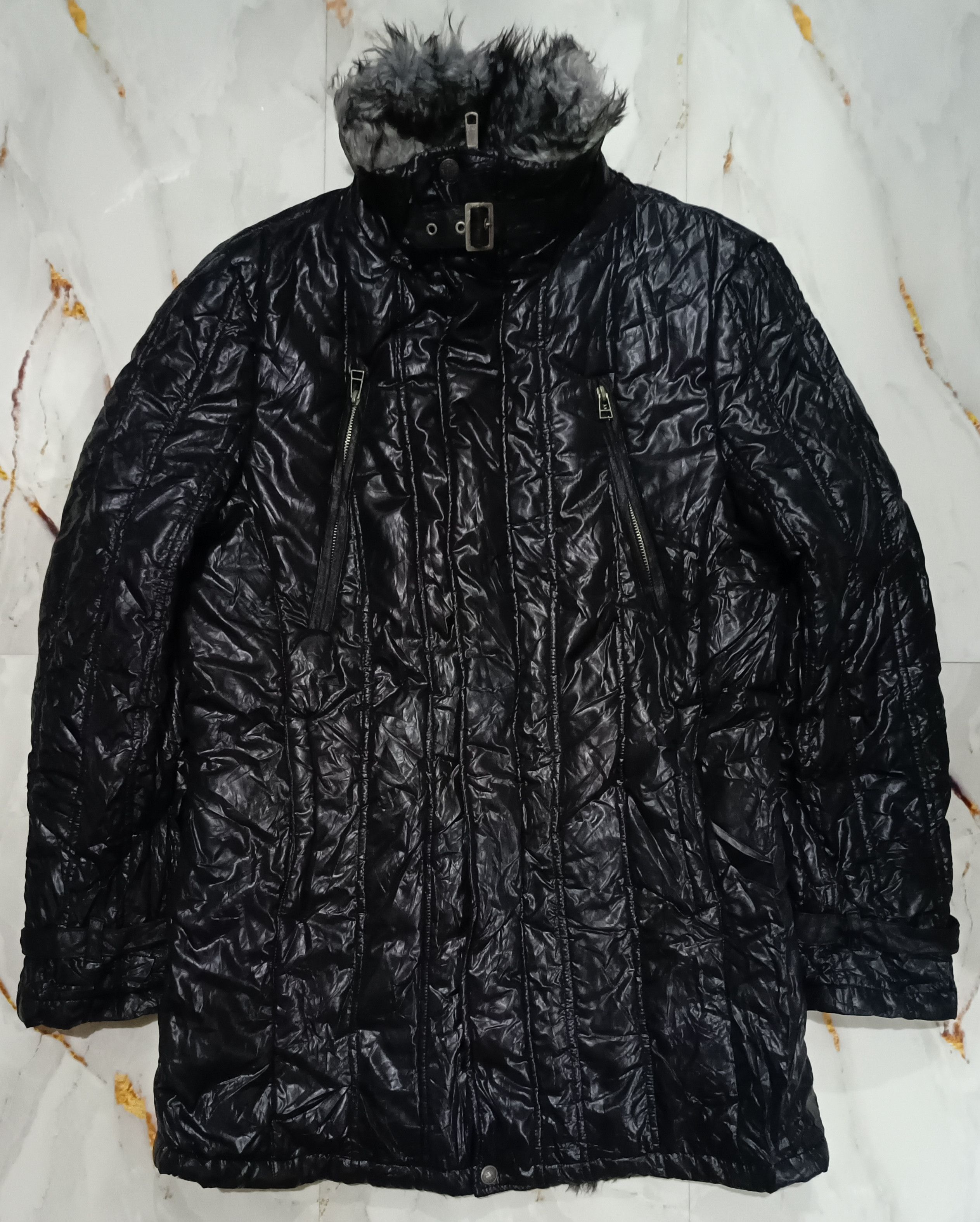 BUFFALO BOBS LOUIS CHAVLON Fur Puffer Asymmetrical Pockets Jacket Size US L / EU 52-54 / 3 - 3 Thumbnail