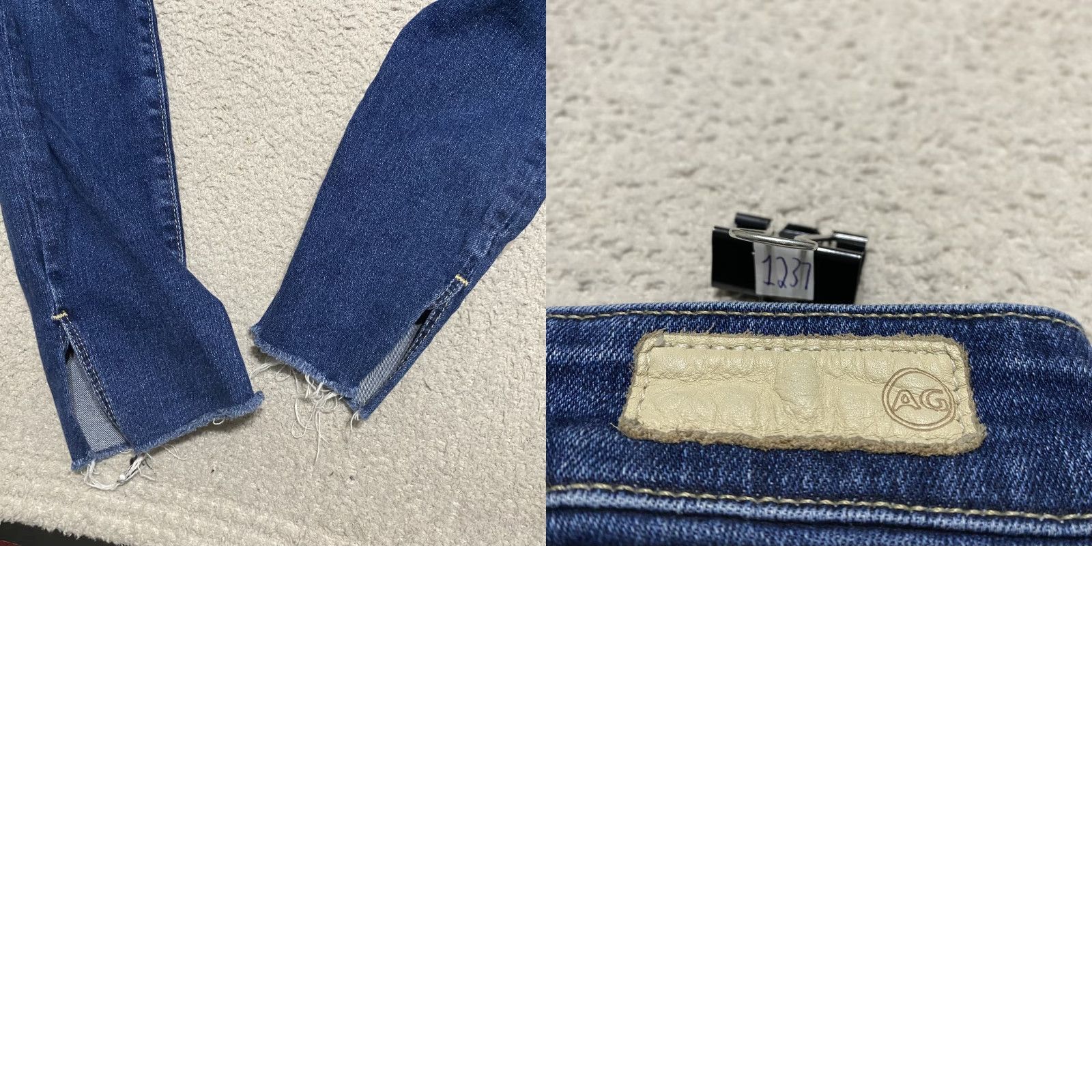 Denime AG Adriano Goldschmied Jeans Slim Women 26 Blue Denim Distressed Ankle Farrah Skinny Jeans Womens Size 26" / US 2 / IT 38 - 9 Thumbnail