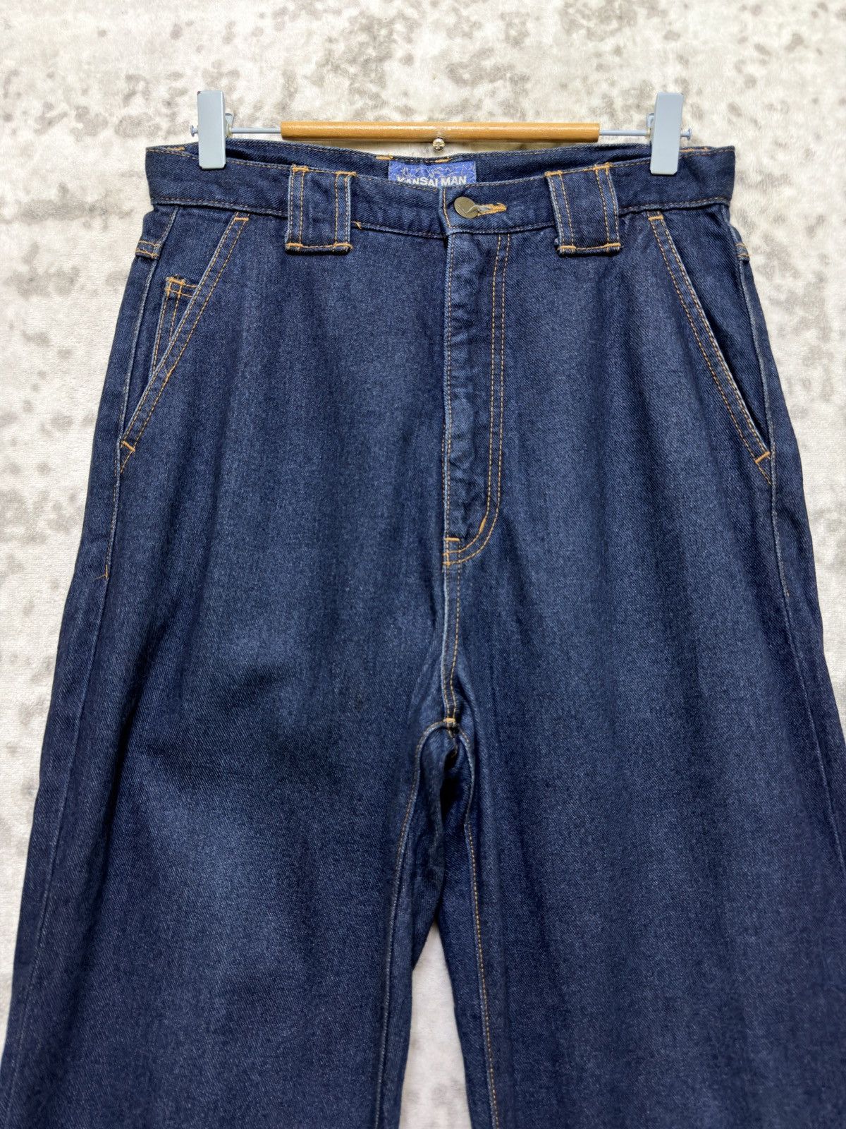 Japanese Brand × Kansai Yamamoto × Vintage Baggy KANSAI MAN Embroidery Back Logo Soft Denim Size US 28 / EU 44 - 3 Thumbnail