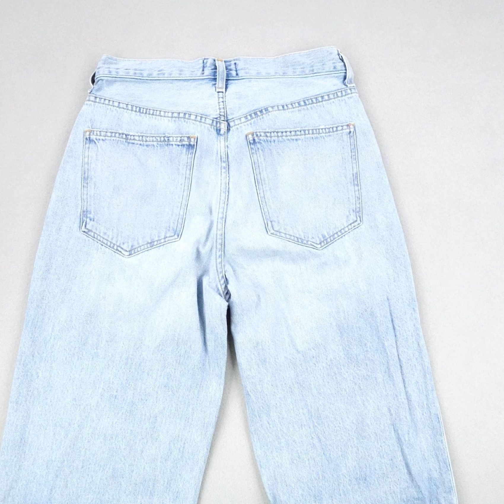 Agolde AGOLDE Jeans Womens 27 Blue Denim Light Wash High Rise Button Fly Criss Cross Size 27" / US 4 / IT 40 - 6 Thumbnail