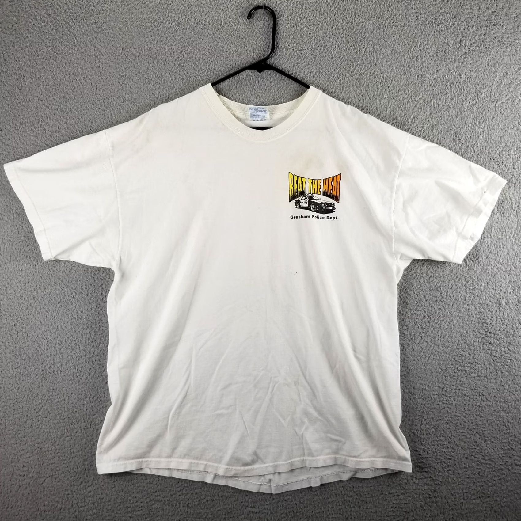 Vintage Vintage Oregon Shirt XL White - Police Drag Racing Cars 2001 Beat the Heat Mens XL T-Shirt Size US XL / EU 56 / 4 - 3 Thumbnail