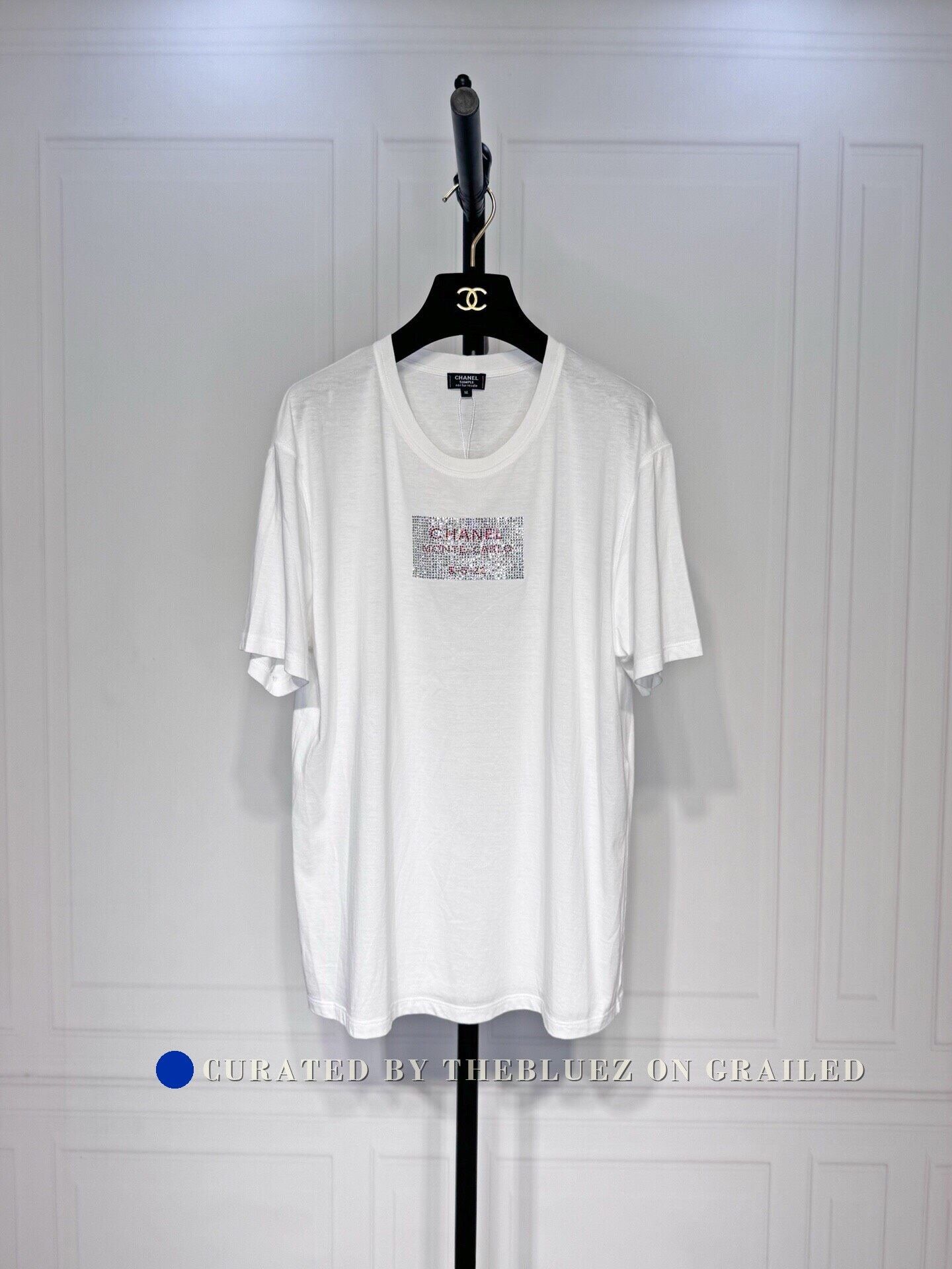 Chanel Chanel White & Black CC Logo Embroidered T-Shirt | Grailed