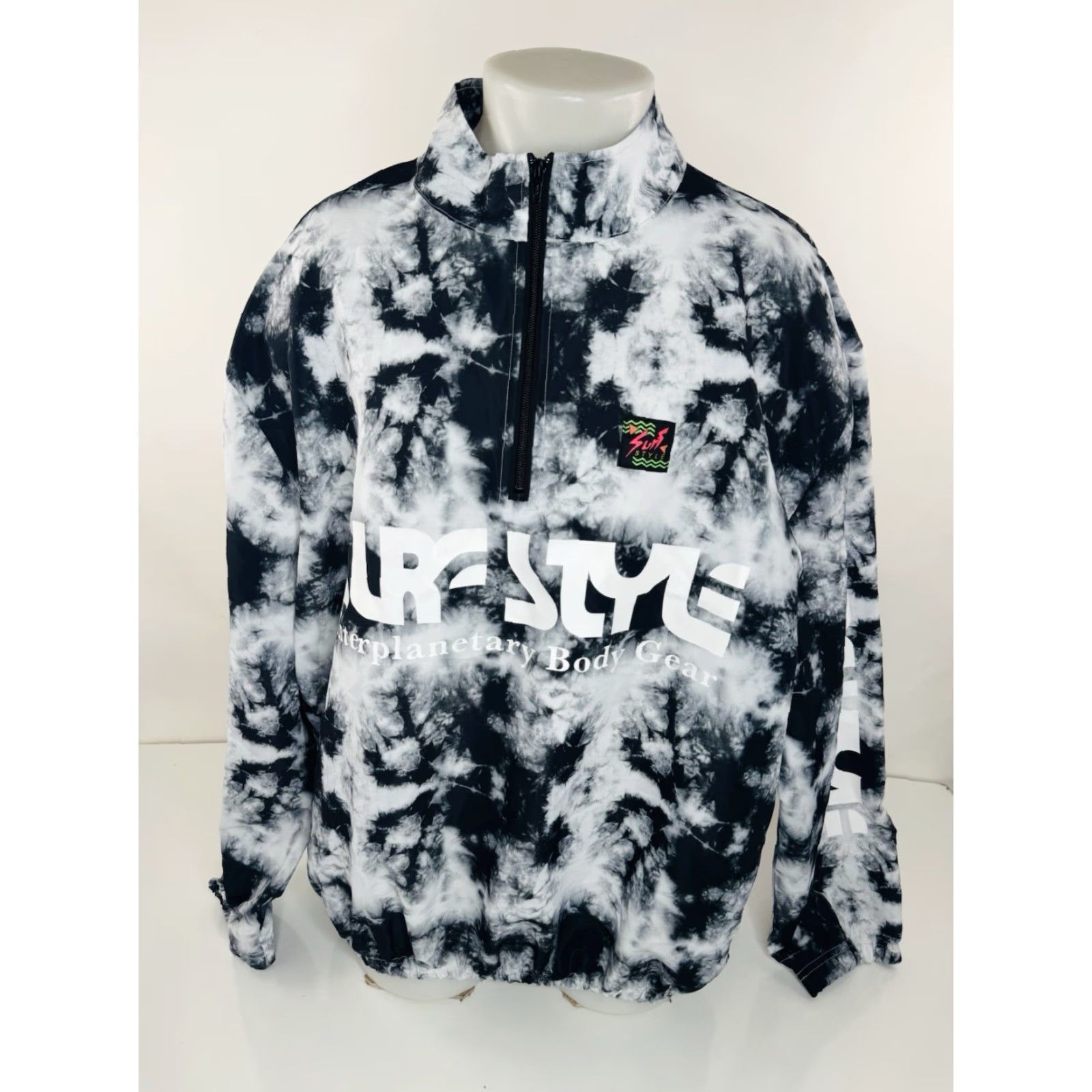 Vintage SURF STYLE Jacket - Men 2XL Black/White Lightweight Polyester Old Stock Vintage Surf Mens Jacket Size US XXL / EU 58 / 5 - 2 Thumbnail
