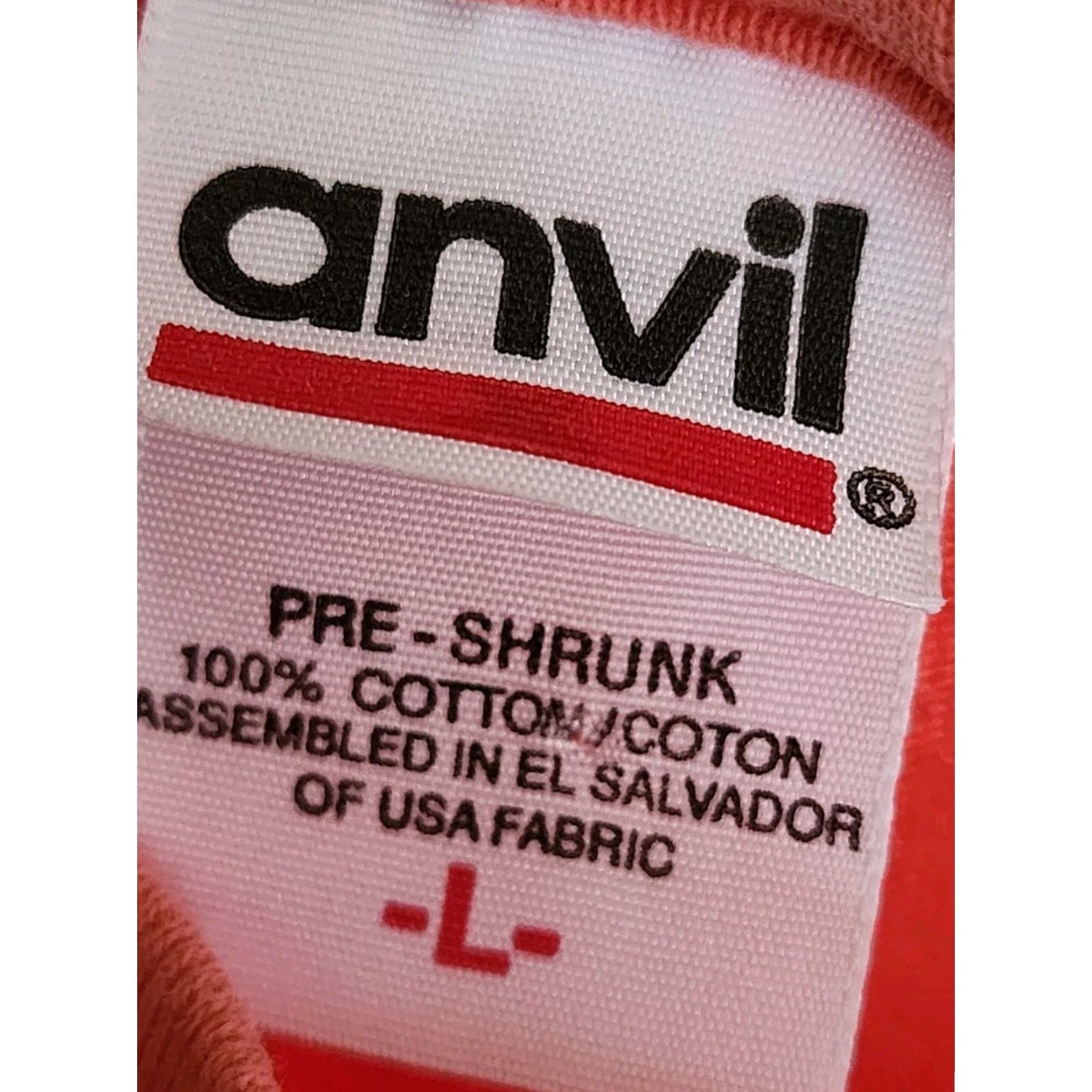 Anvil VINTAGE Mens T-Shirt 90s Made in El Salvador Embroidered Souvenir Made in Madeira Beach FL Orange Large Size US L / EU 52-54 / 3 - 5 Thumbnail