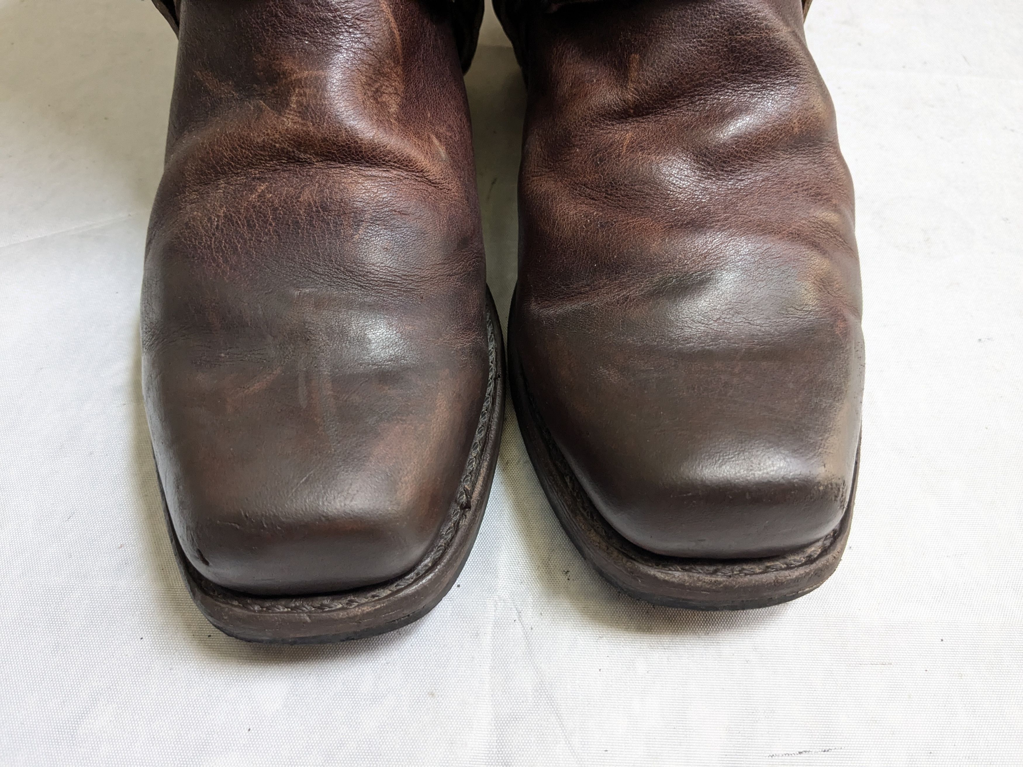 Frye Frye Harness Boots Brown Leather 10 M Buckle Size US 10 / EU 43 - 4 Thumbnail