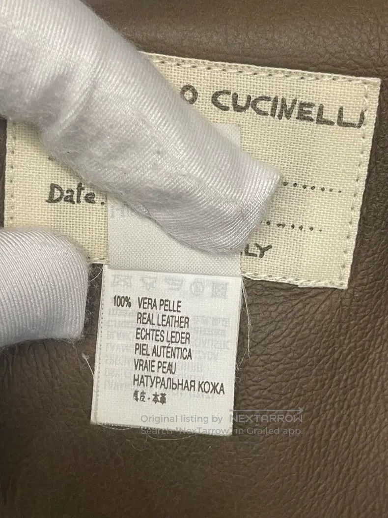 Brunello Cucinelli Brunello Cucinelli Dark Brown Genuine Leather Wool Cashmer Size M / US 6-8 / IT 42-44 - 6 Thumbnail