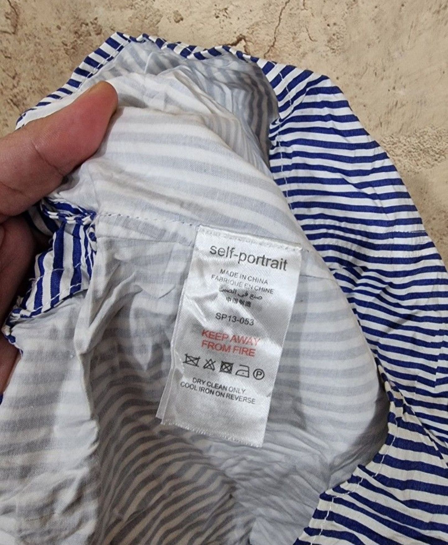 Self-Portrait Self Portrait Blue Ribbon Pinstripes Mini dress Size M / US 6-8 / IT 42-44 - 5 Thumbnail