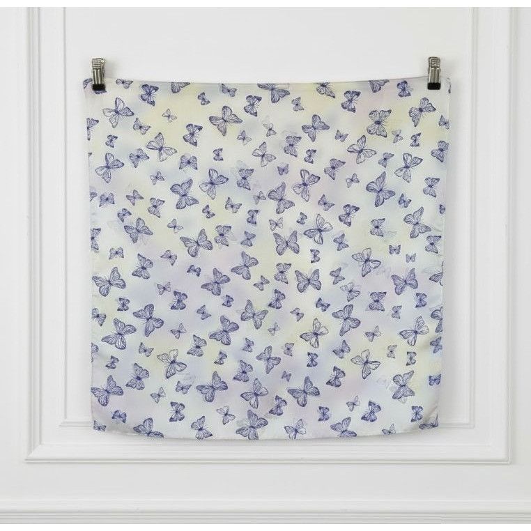 Other ⭐Luxury Butterfly Scarf Square Silky Head Neck Wrap Purple C Size ONE SIZE - 3 Thumbnail