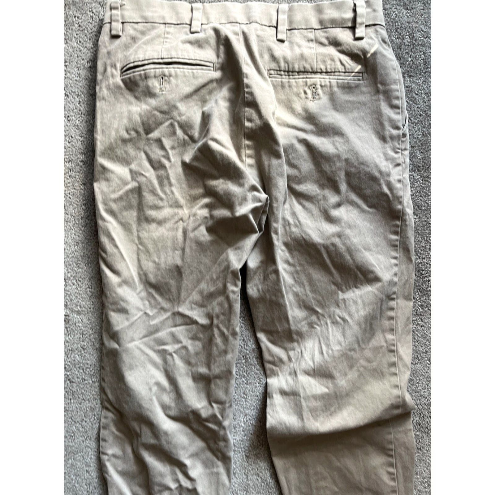 Dockers DOCKERS Dress Pants Flat Front 32x34 Beige Solid Size US 32 / EU 48 - 4 Thumbnail