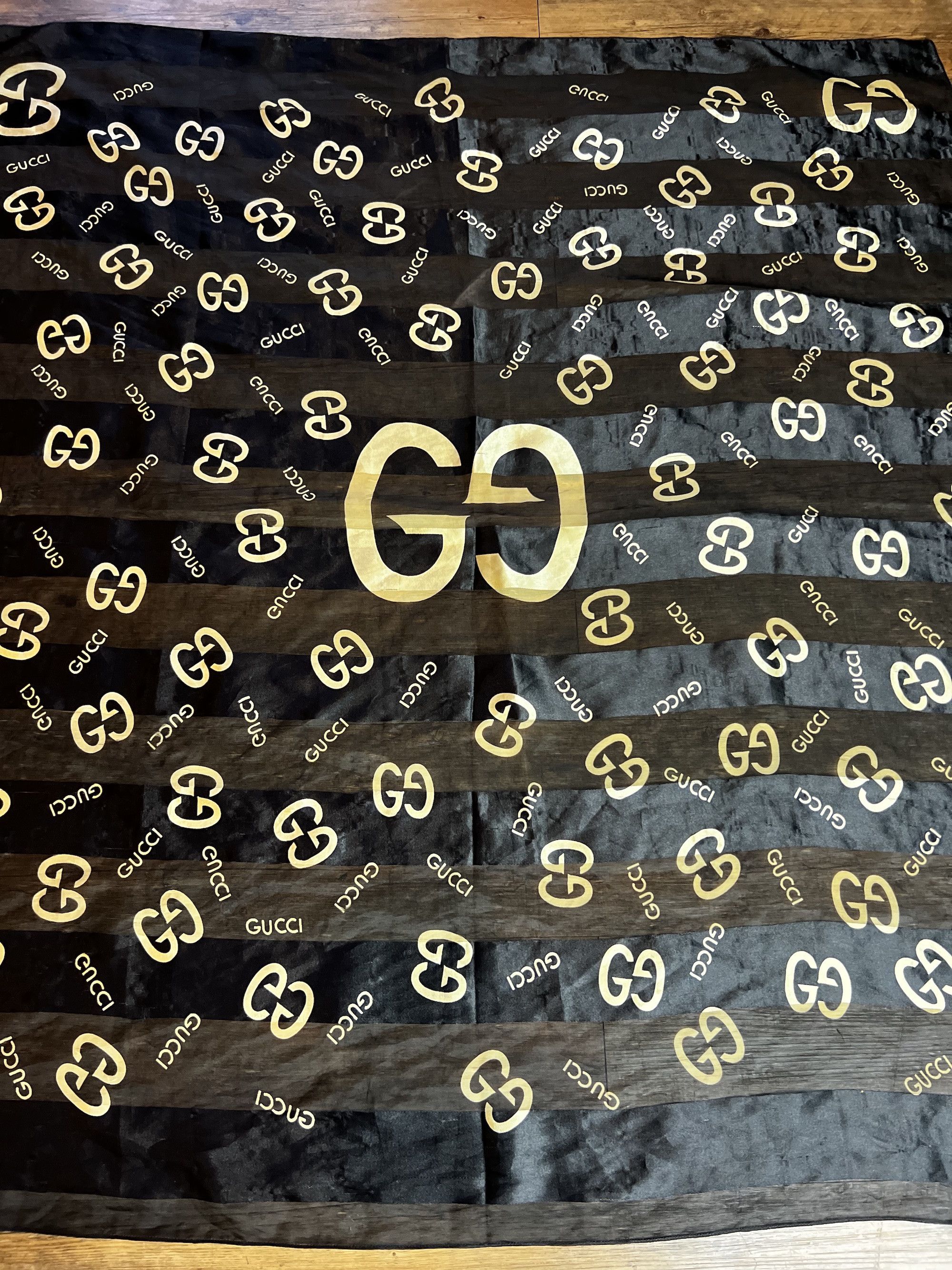 Gucci Vintage GUCCI GG Sheer Black Monogram Scarf Size ONE SIZE - 4 Thumbnail