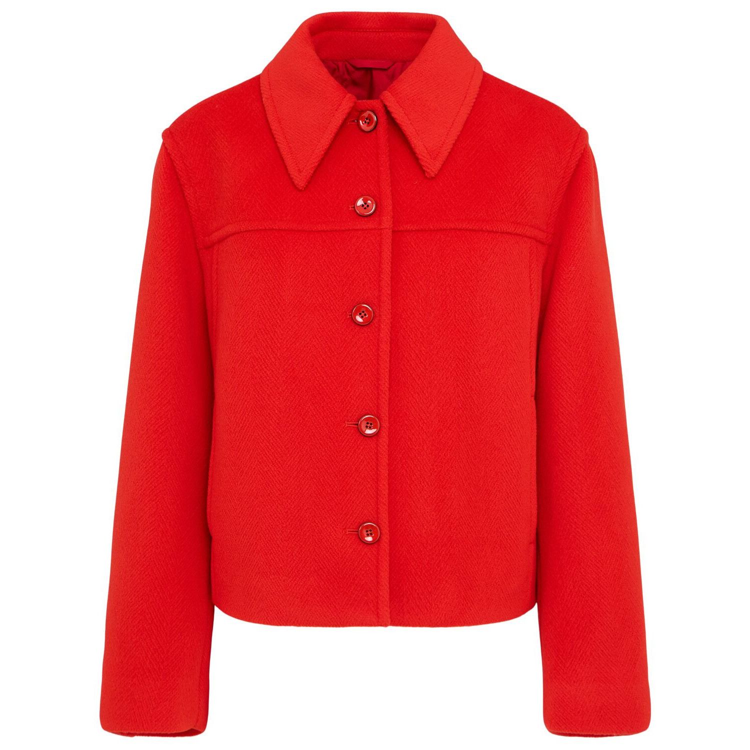 Jil Sander JIL SANDER Red Wool Jacket New & Authentic (Women's size:DK Size ONE SIZE - 1 Thumbnail