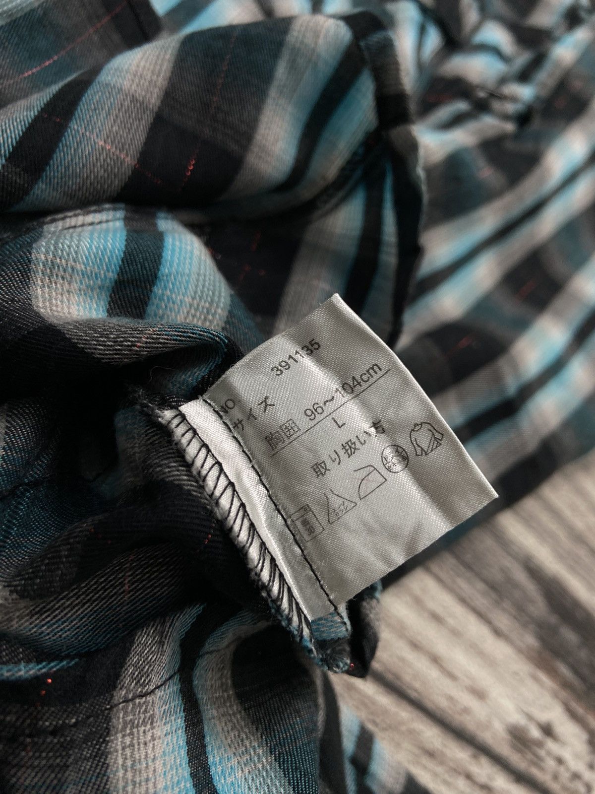 5351 POUR LES HOMMES × Issey Miyake × Le Grande Bleu (L.G.B.) 🔥 D’HOMME A HOMME 🔥 2000s Sheer Plaid Shirt Size US L / EU 52-54 / 3 - 8 Thumbnail