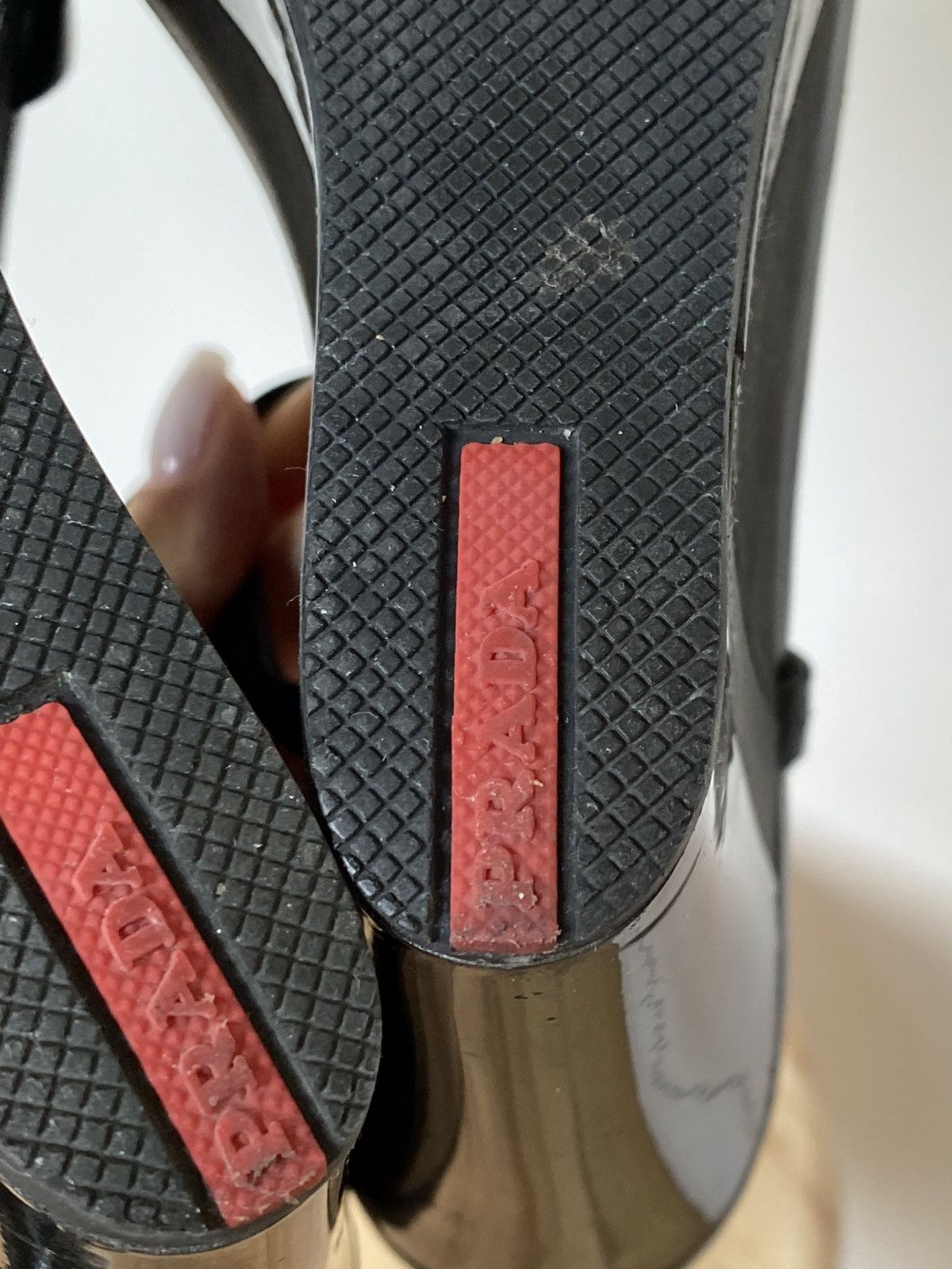 Prada × Vintage Prada Vintage Straps Patent Leather Sandals Platform Wedges Size US 9 / IT 39 - 10 Thumbnail