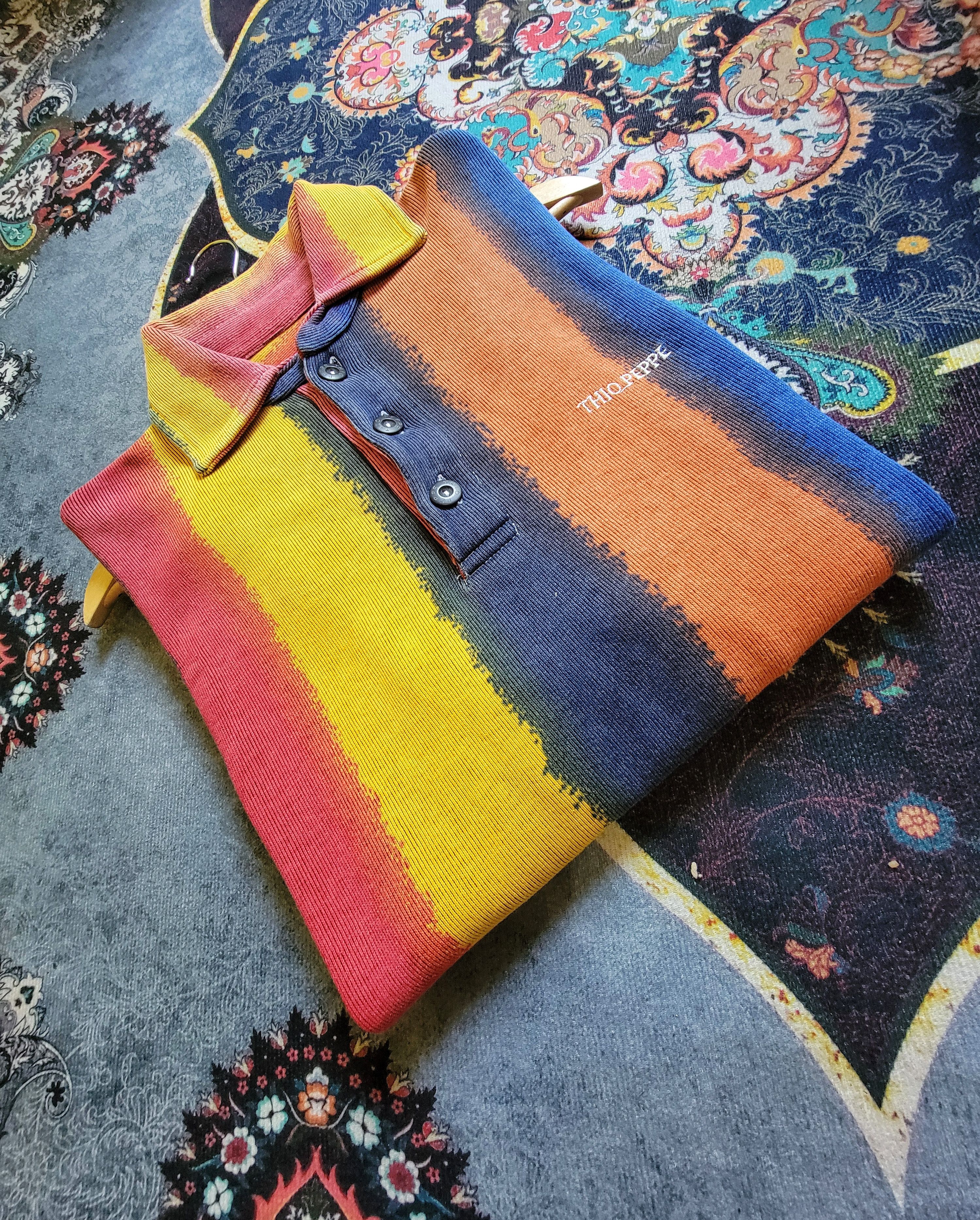 Vintage Vintage Crazy Rare 90's Thio Peppe multicolour vertical Size US XL / EU 56 / 4 - 8 Thumbnail