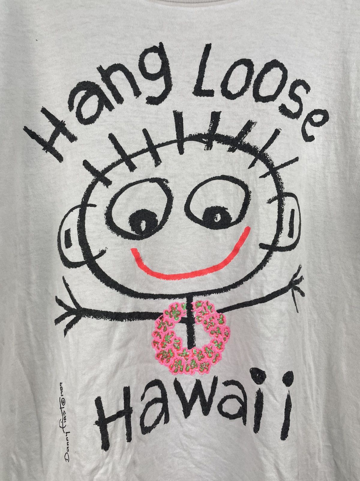 Vintage Vintage 80s Hang Loose Hawaii Danny First t shirt Size US XL / EU 56 / 4 - 4 Thumbnail