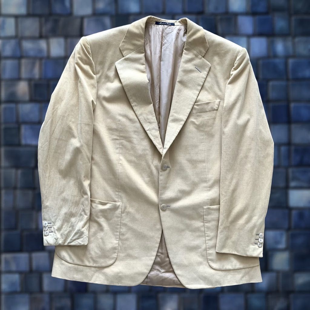 Vintage Larusmiani Milano Corduroy Jacket Luxury Designer Mens 54 (44R US) Yellow Sport Coat Classic Italian Size US S / EU 44-46 / 1 - 1 Thumbnail