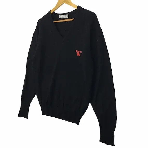 Burberry BURBERRY Knitwear Pure Lambswool V-Neck Sweatshirt Sweater Size US M / EU 48-50 / 2 - 5 Thumbnail